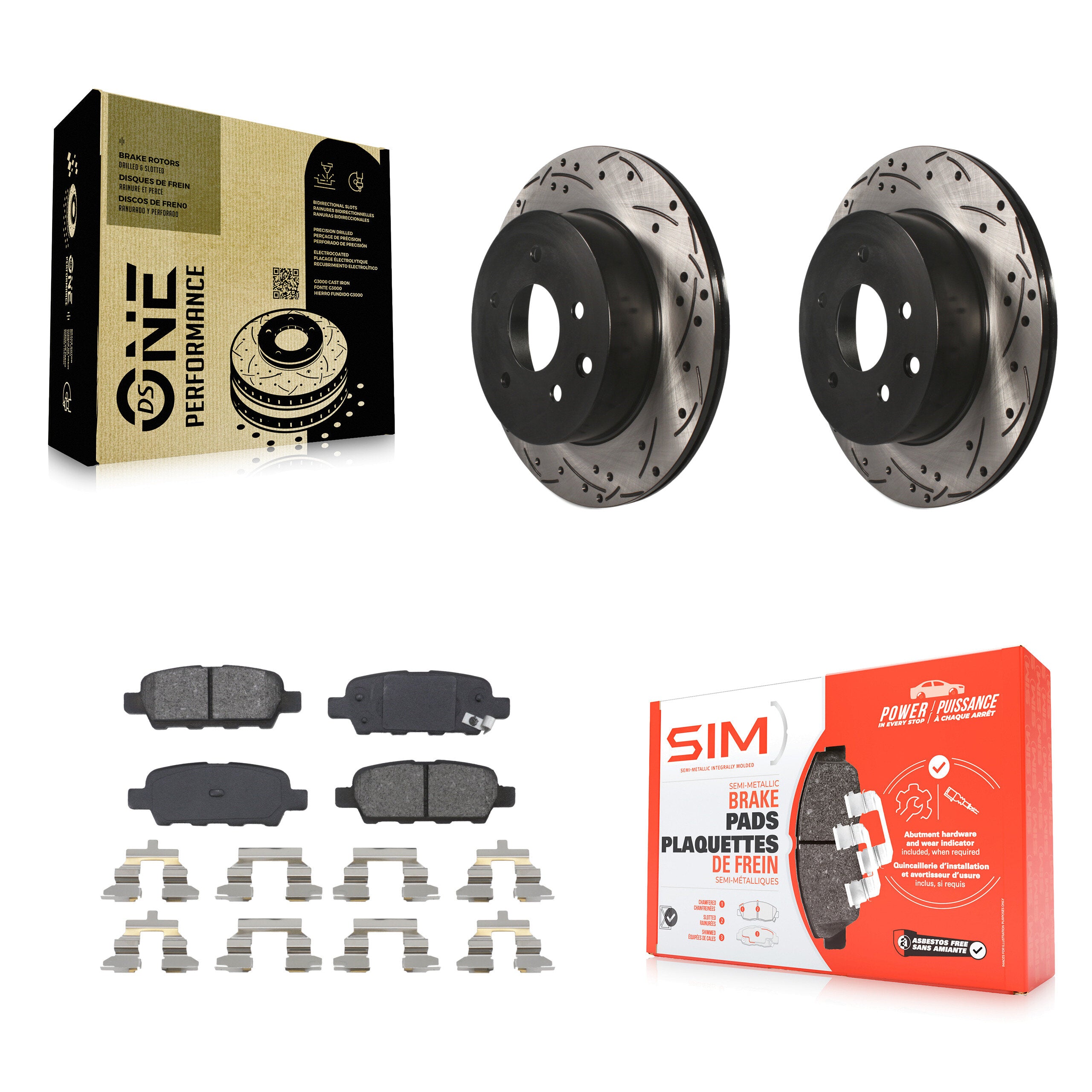 Transit Auto KDS-100434 Disc Brake Kit for 2003-2023 Nissan LEAF, Nissan Rogue Sport and More - Rear