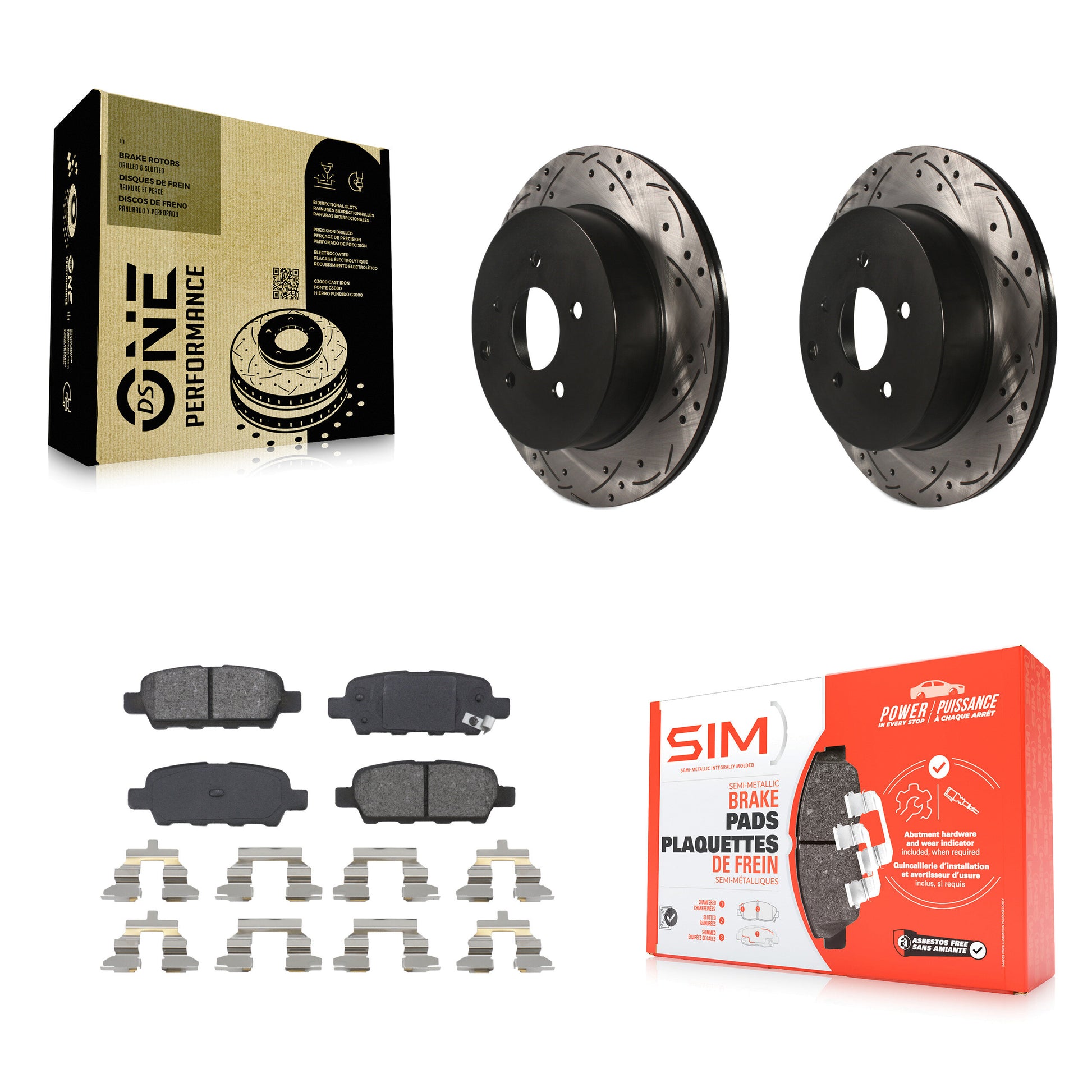 Transit Auto KDS-100436 Disc Brake Kit for 2003-2024 INFINITI Q60, INFINITI Q70L and More - Rear