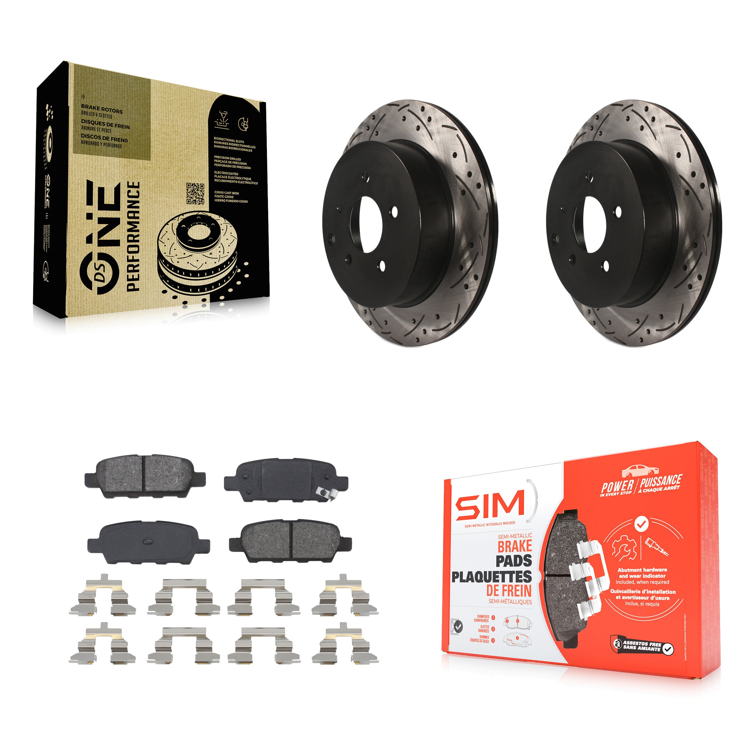 Transit Auto KDS-100436 Disc Brake Kit for 2003-2024 INFINITI Q60, INFINITI Q70L and More - Rear