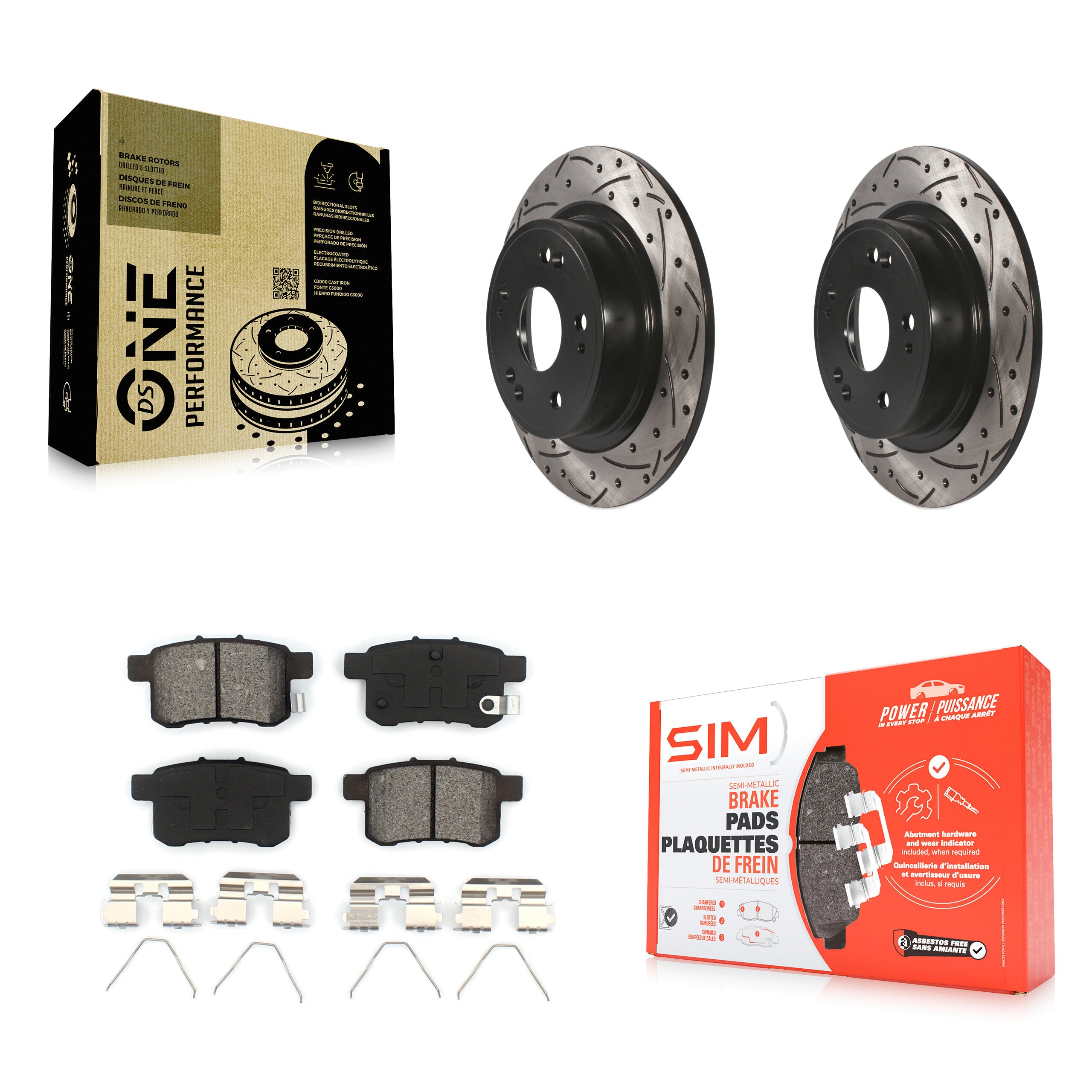 Transit Auto KDS-100450 Disc Brake Kit for 2008-2017 Honda Accord, Acura TSX - Rear
