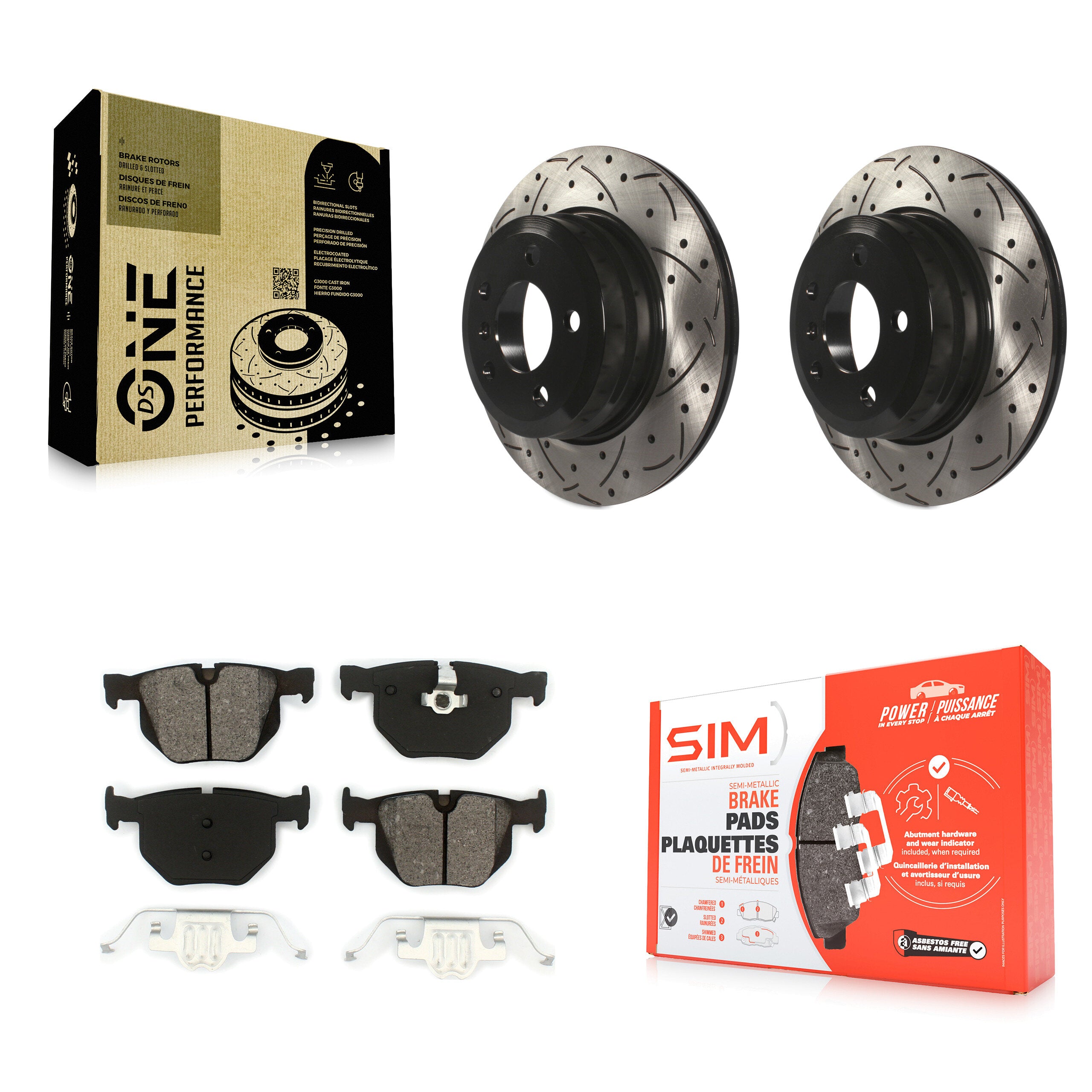 Transit Auto KDS-100454 Disc Brake Kit for 2007-2019 BMW X5, BMW X6 - Rear