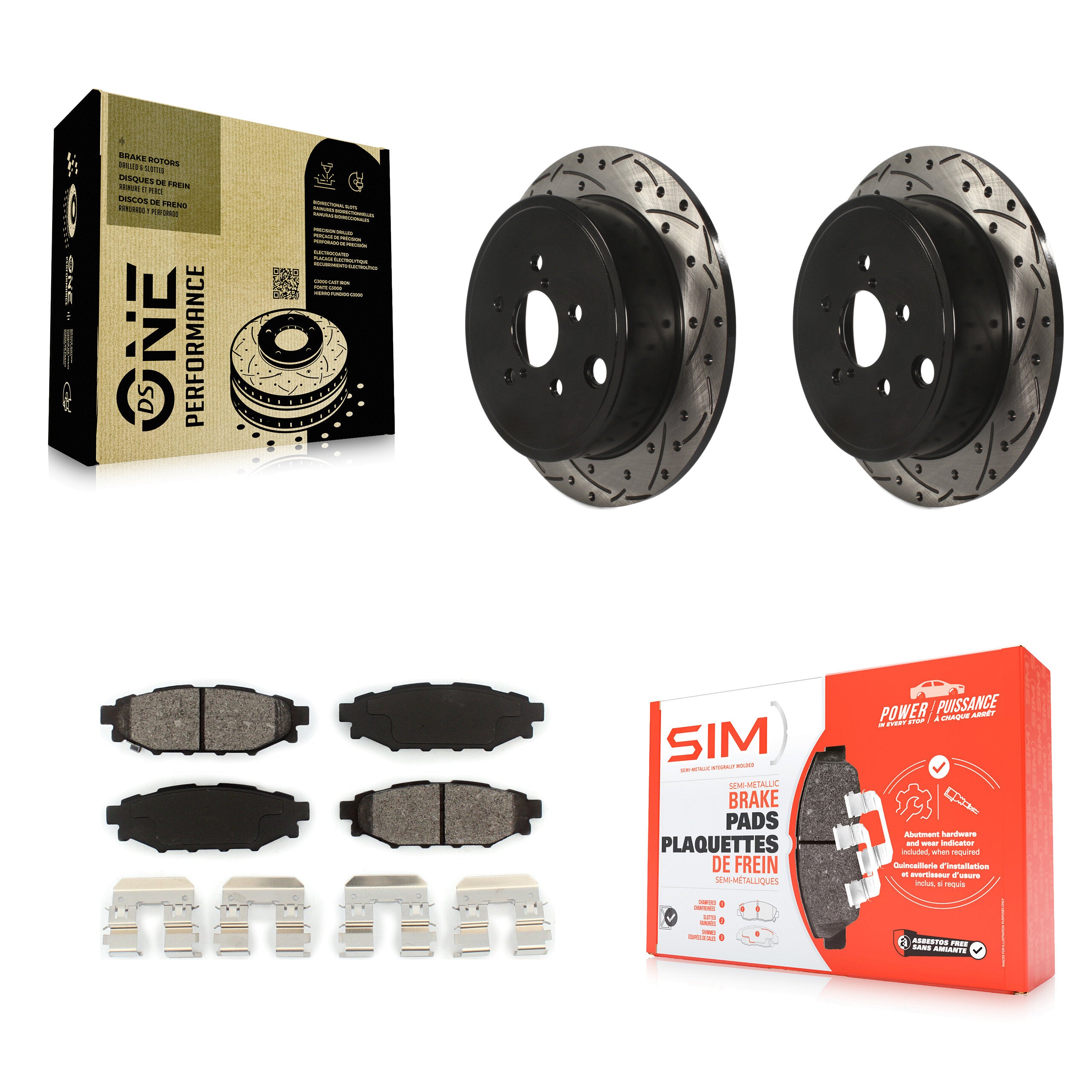 Transit Auto KDS-100460 Disc Brake Kit for 2008-2016 Scion FR-S, Subaru Impreza and More - Rear