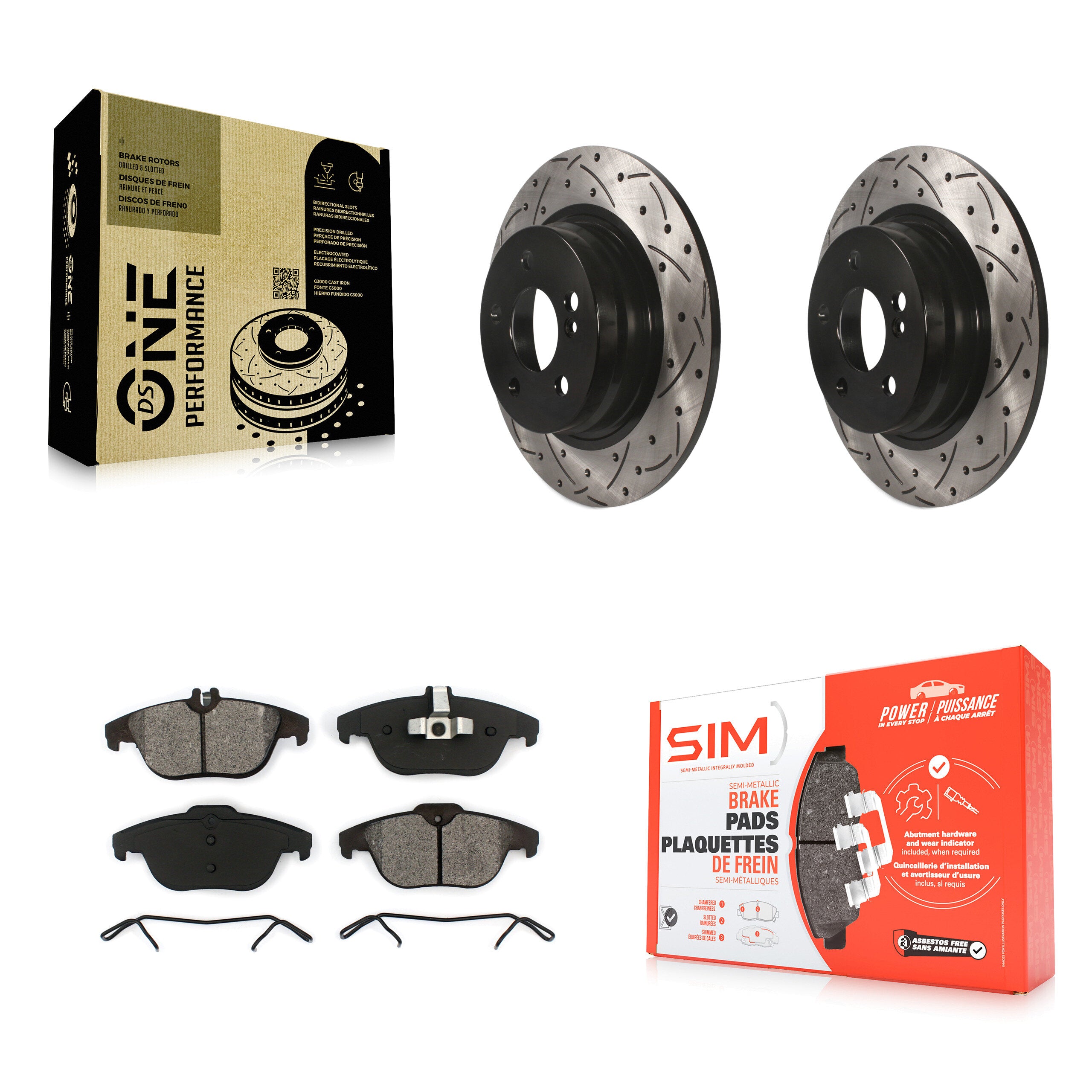 Transit Auto KDS-100464 Disc Brake Kit for 2008-2015 Mercedes-Benz C250, Mercedes-Benz C230, Mercedes-Benz C300 - Rear