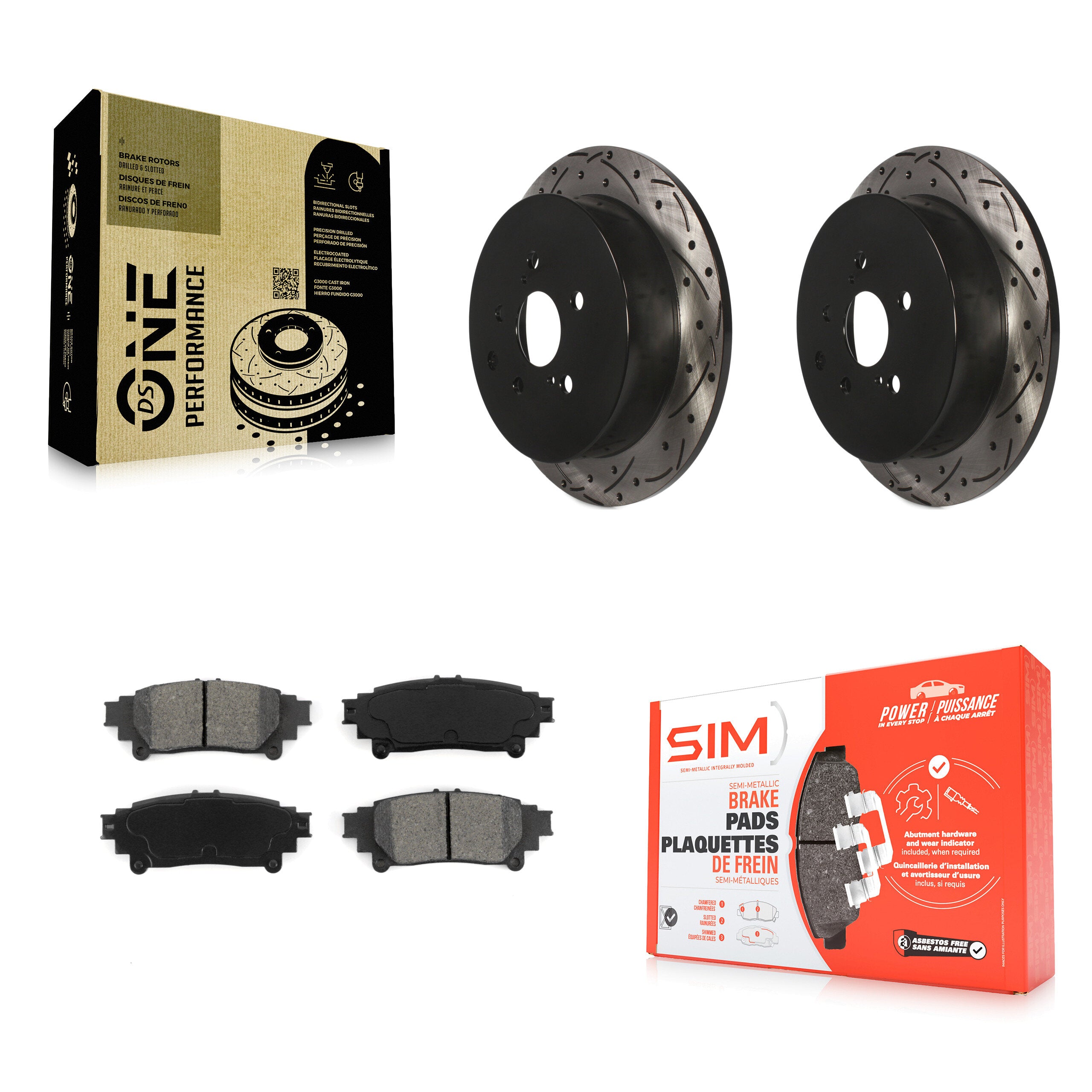 Transit Auto KDS-100465 Disc Brake Kit for 2010-2020 Toyota Highlander, Toyota Sienna and More - Rear