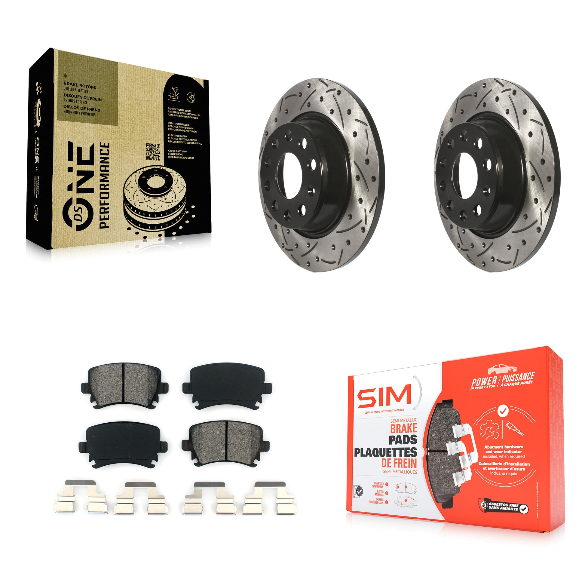 Transit Auto KDS-100472 Disc Brake Kit for 2006-2018 Volkswagen CC, Volkswagen Tiguan Limited and More - Rear