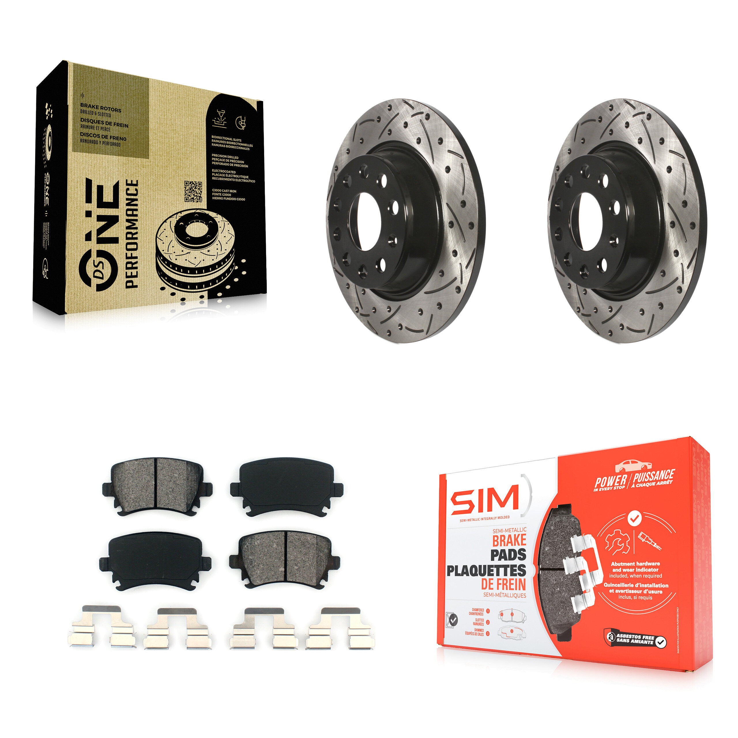 Transit Auto KDS-100472 Disc Brake Kit for 2006-2018 Volkswagen CC, Volkswagen Tiguan Limited and More - Rear