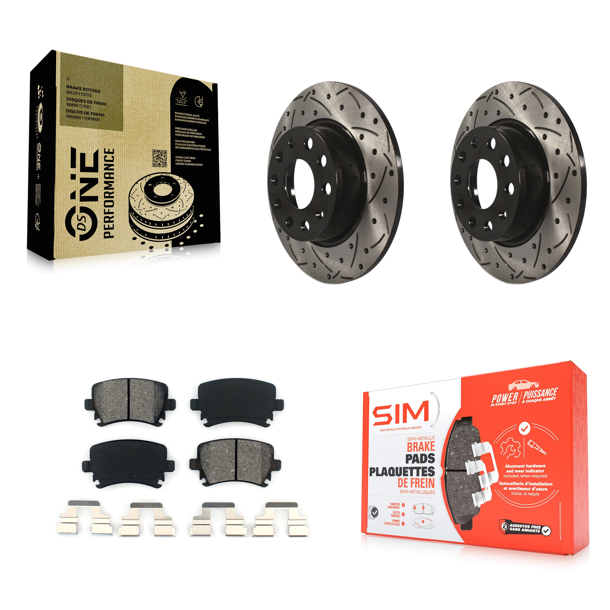 Transit Auto KDS-100473 Disc Brake Kit for 2009-2015 Volkswagen GTI, Audi A3 Quattro - Rear