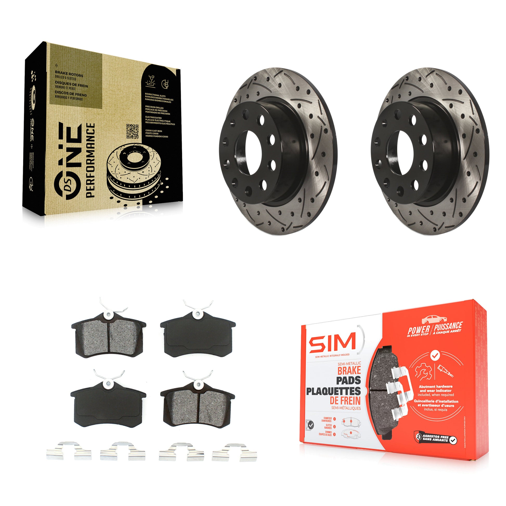 Transit Auto KDS-100477 Disc Brake Kit for 2017-2019 Volkswagen Golf Alltrack - Rear