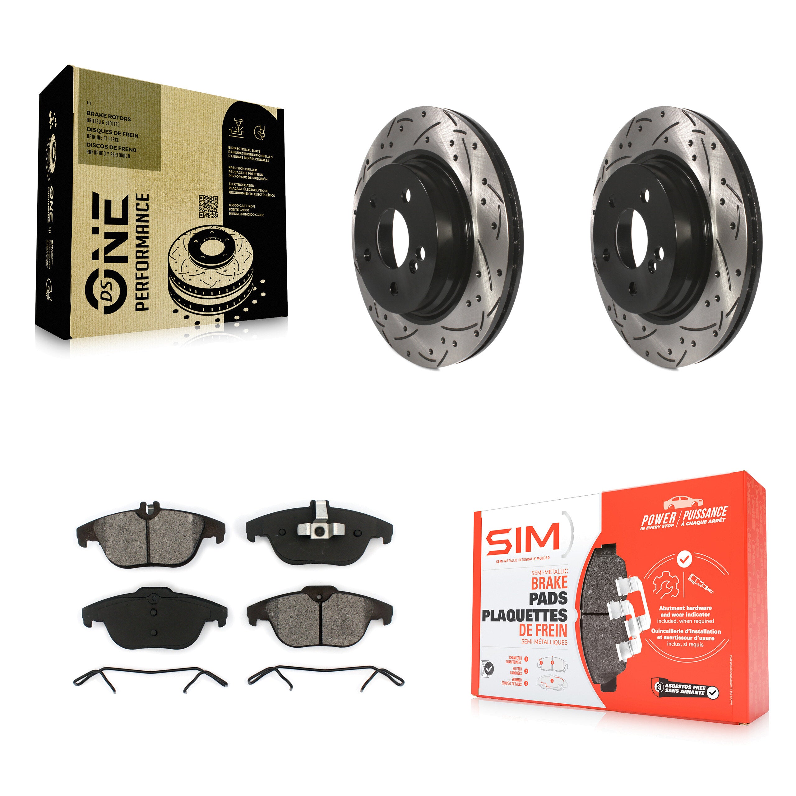 Transit Auto KDS-100490 Disc Brake Kit for 2008-2016 Mercedes-Benz C300, Mercedes-Benz C250 and More - Rear