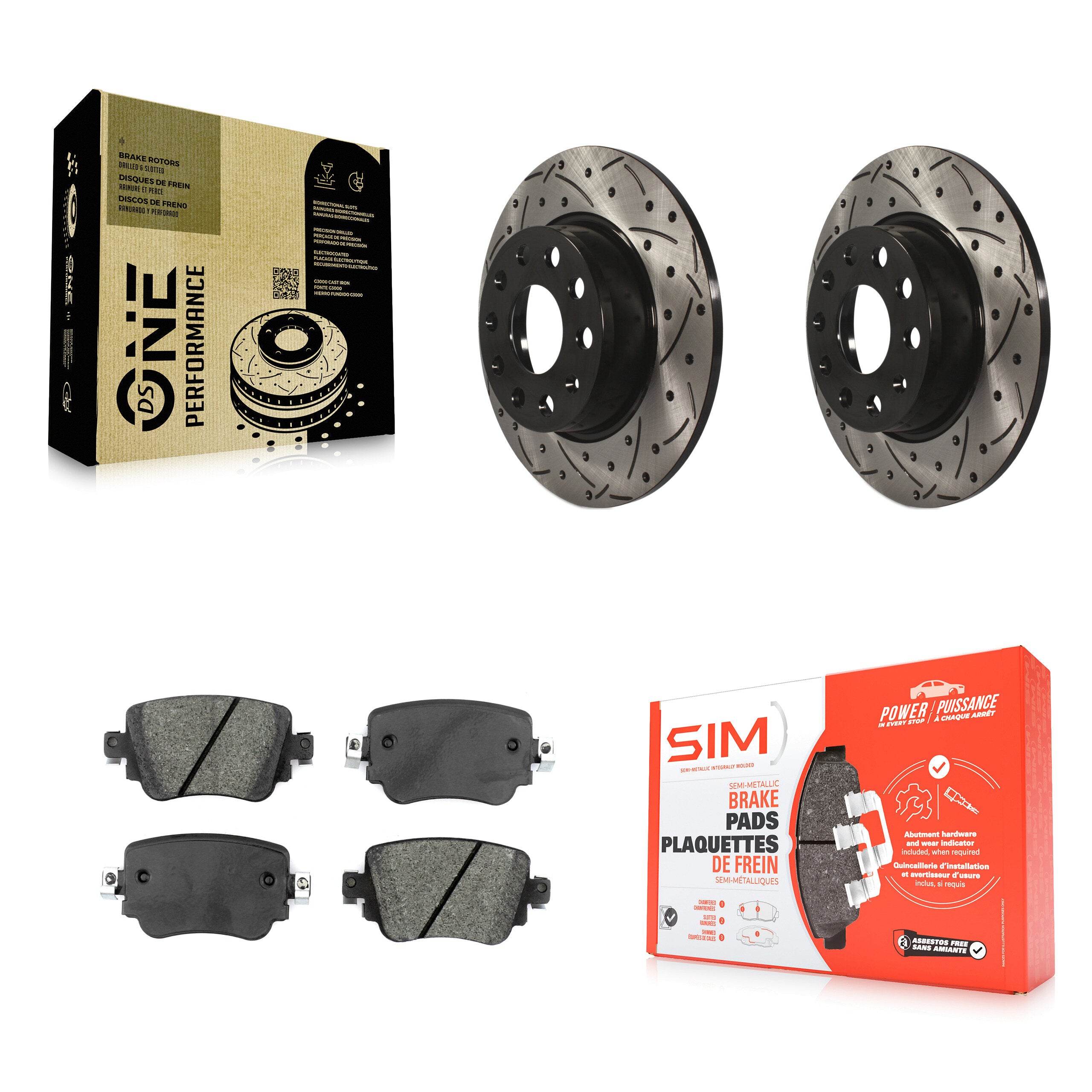 Transit Auto KDS-100508 Disc Brake Kit for 2015-2022 Volkswagen Golf, Volkswagen Golf SportWagen and More - Rear