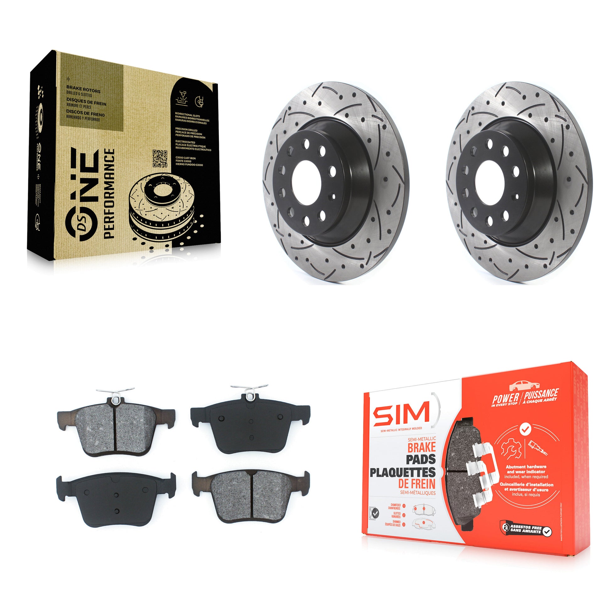 Transit Auto KDS-100514 Disc Brake Kit for 2016-2025 Audi Q3, Volkswagen Jetta and More - Rear