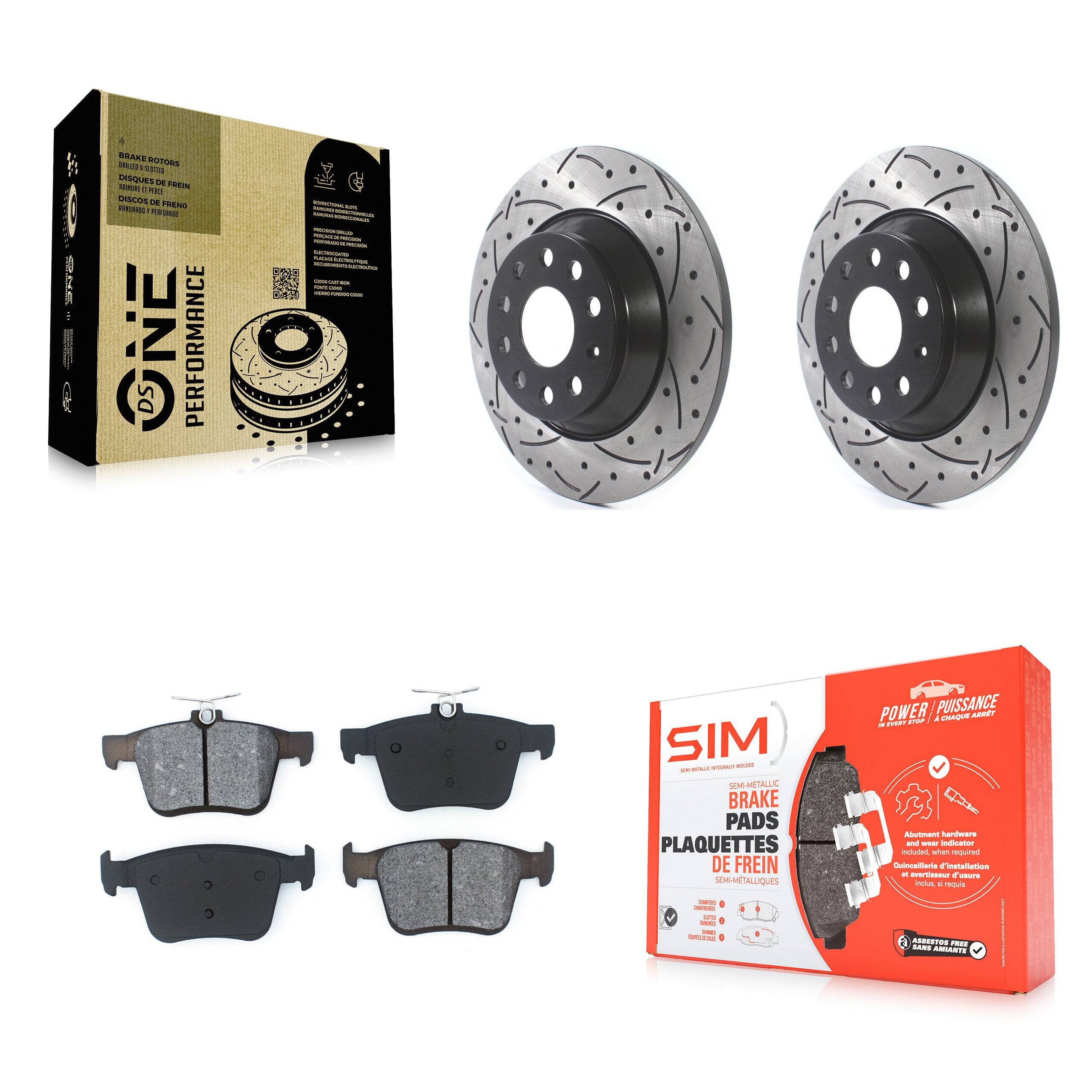 Transit Auto KDS-100514 Disc Brake Kit for 2016-2025 Audi Q3, Volkswagen Jetta and More - Rear