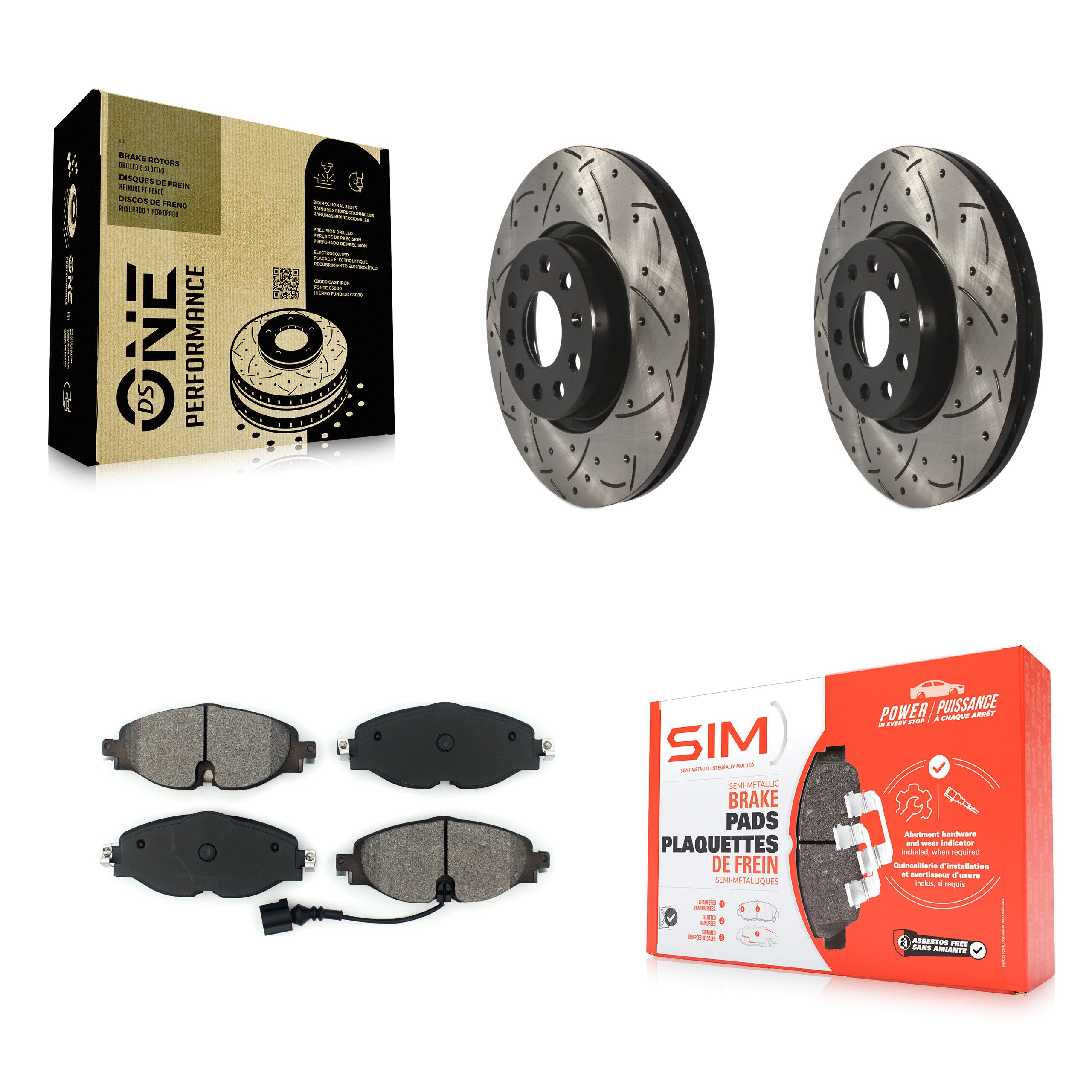 Transit Auto KDS-100548 Disc Brake Kit for 2015-2023 Volkswagen Taos, Volkswagen Passat and More - Front