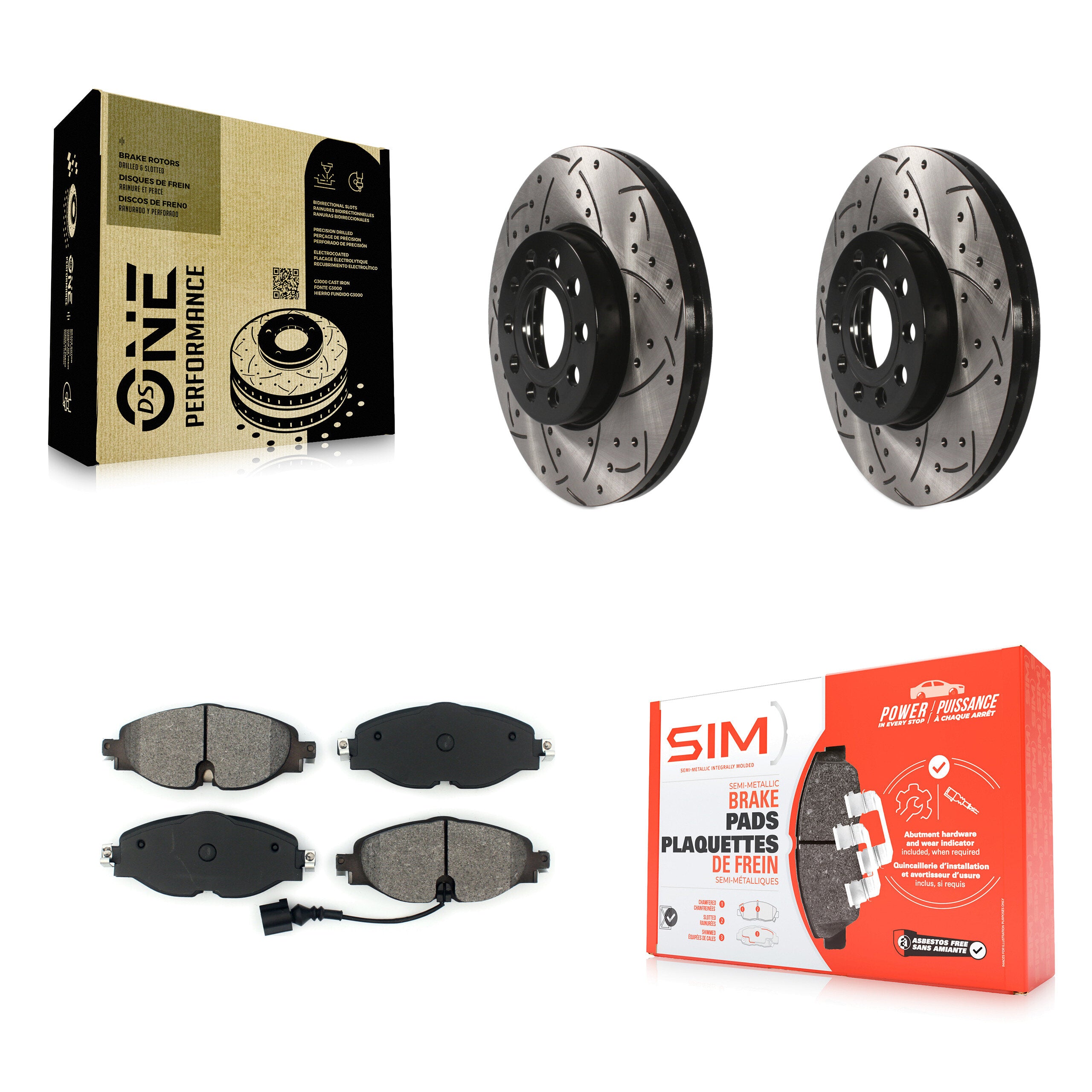Transit Auto KDS-100549 Disc Brake Kit for 2015-2025 Volkswagen Jetta, Volkswagen Taos and More - Front