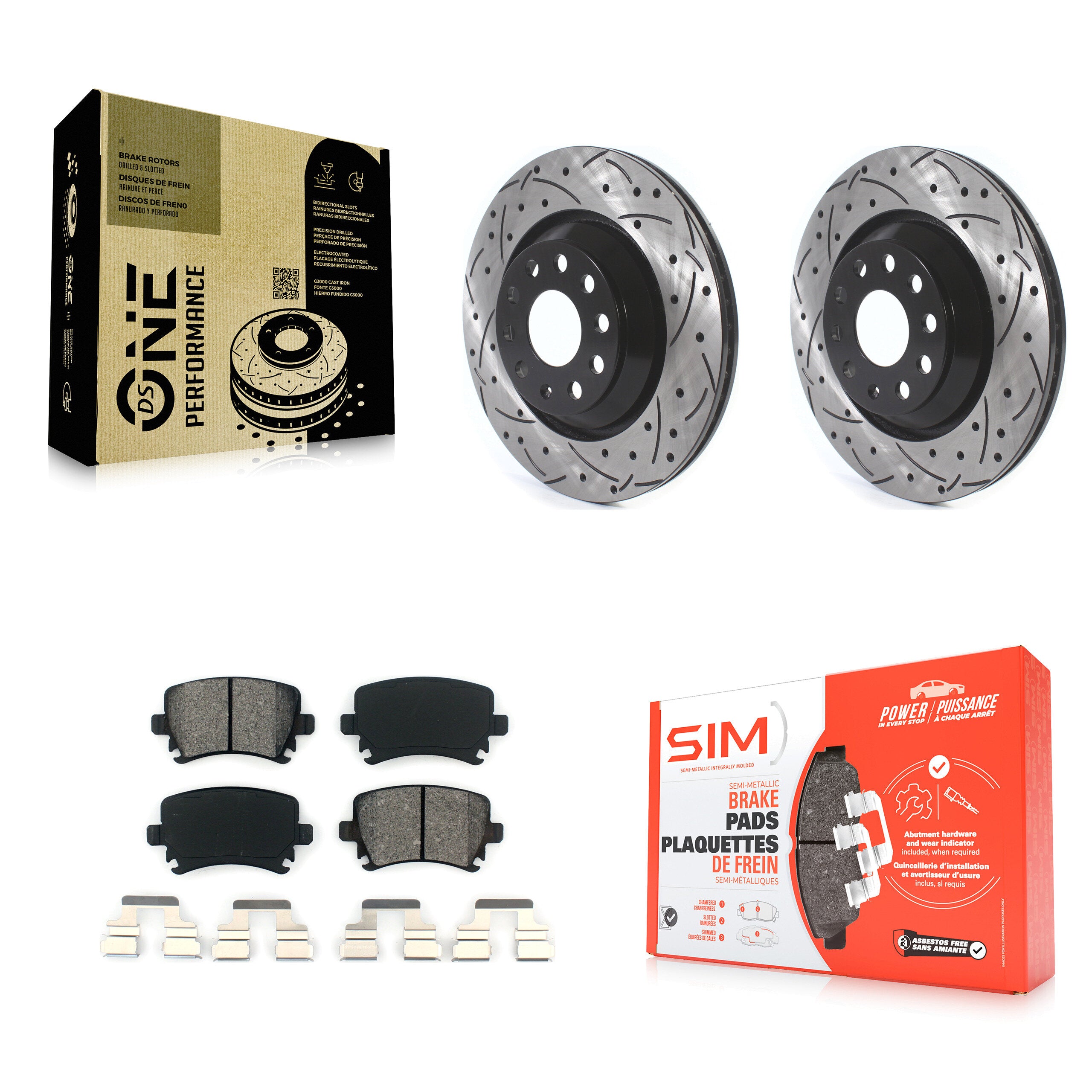 Transit Auto KDS-100588 Disc Brake Kit for 2006-2021 Volkswagen GTI, Volkswagen CC and More - Rear