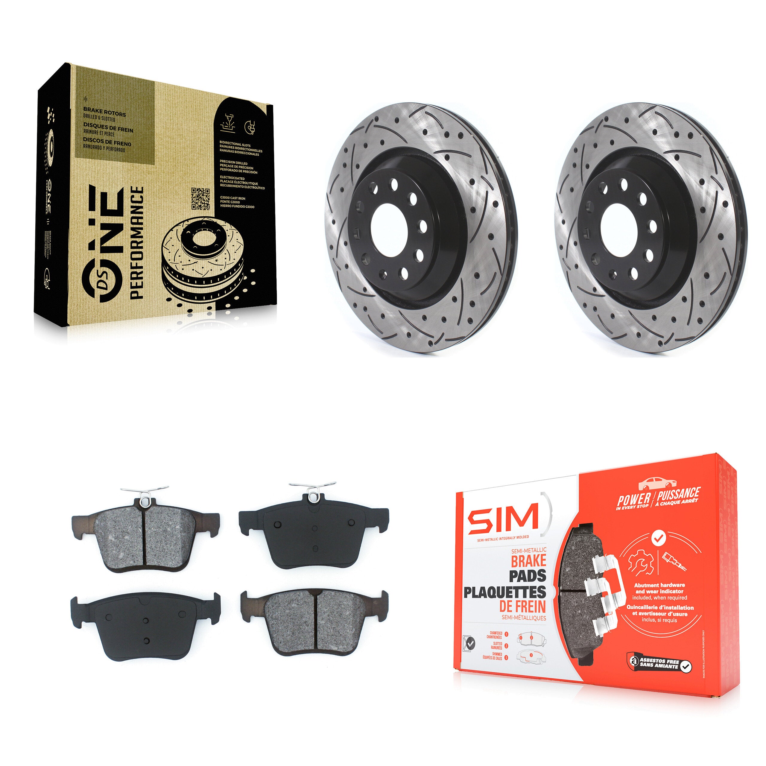 Transit Auto KDS-100590 Disc Brake Kit for 2015-2024 Audi Q3, Volkswagen Atlas Cross Sport and More - Rear