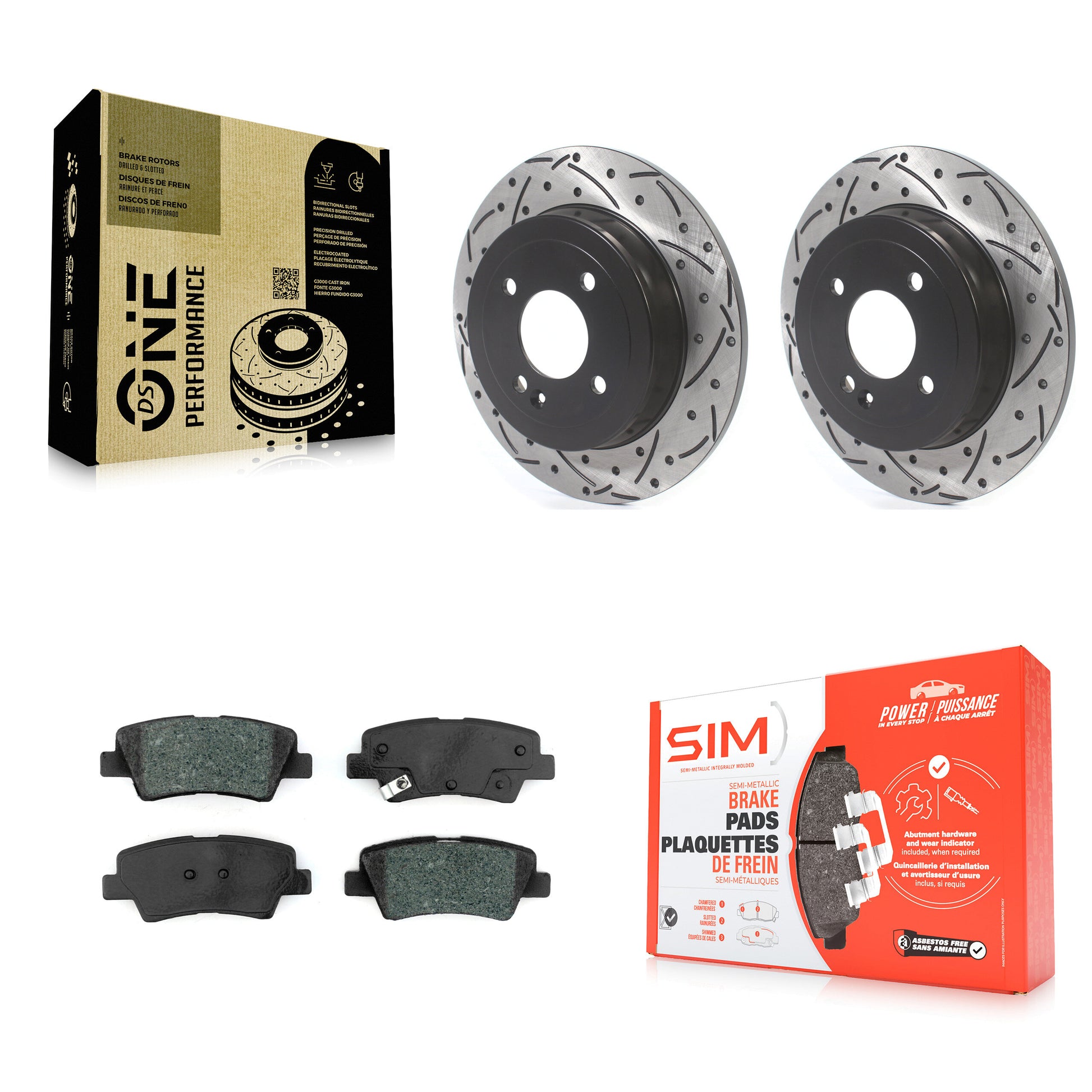 Transit Auto KDS-100594 Disc Brake Kit for 2018-2023 Kia Rio, Hyundai Accent - Rear