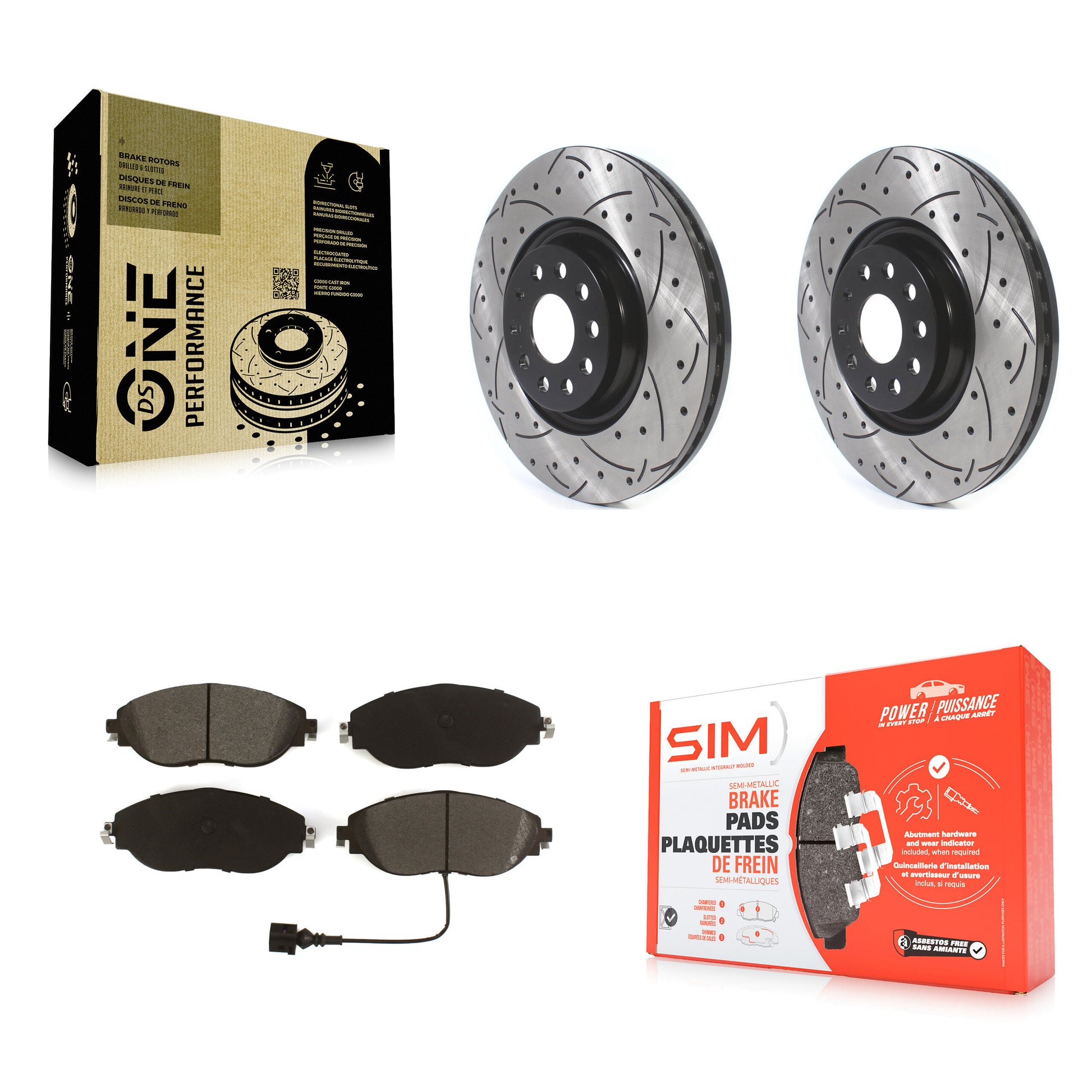 Transit Auto KDS-100618 Disc Brake Kit for 2015-2025 Volkswagen Jetta, Audi Q3 and More - Front