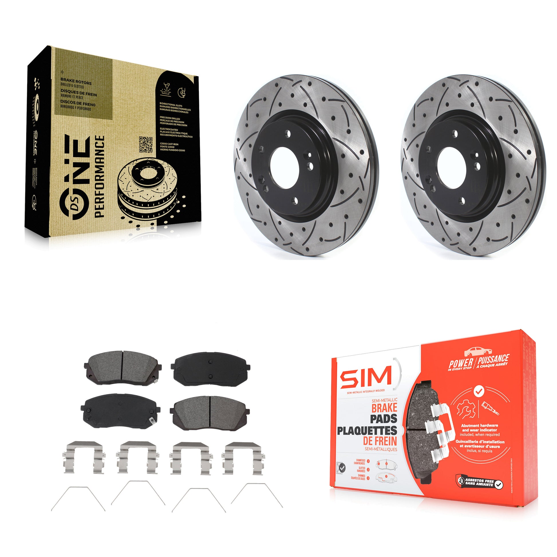 Transit Auto KDS-100619 Disc Brake Kit for 2018-2025 Hyundai Kona, Kia Seltos and More - Front