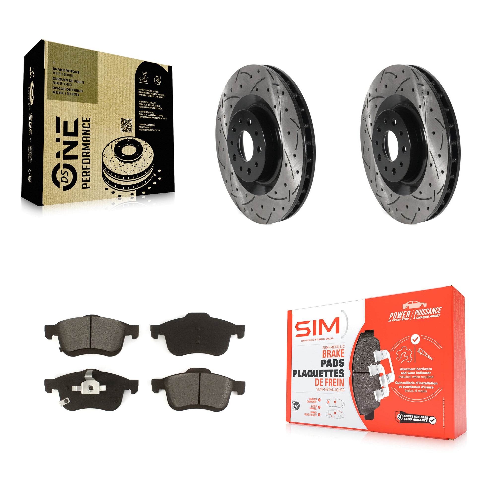 Transit Auto KDS-100668 Disc Brake Kit for 2014-2020 Fiat 500L - Front