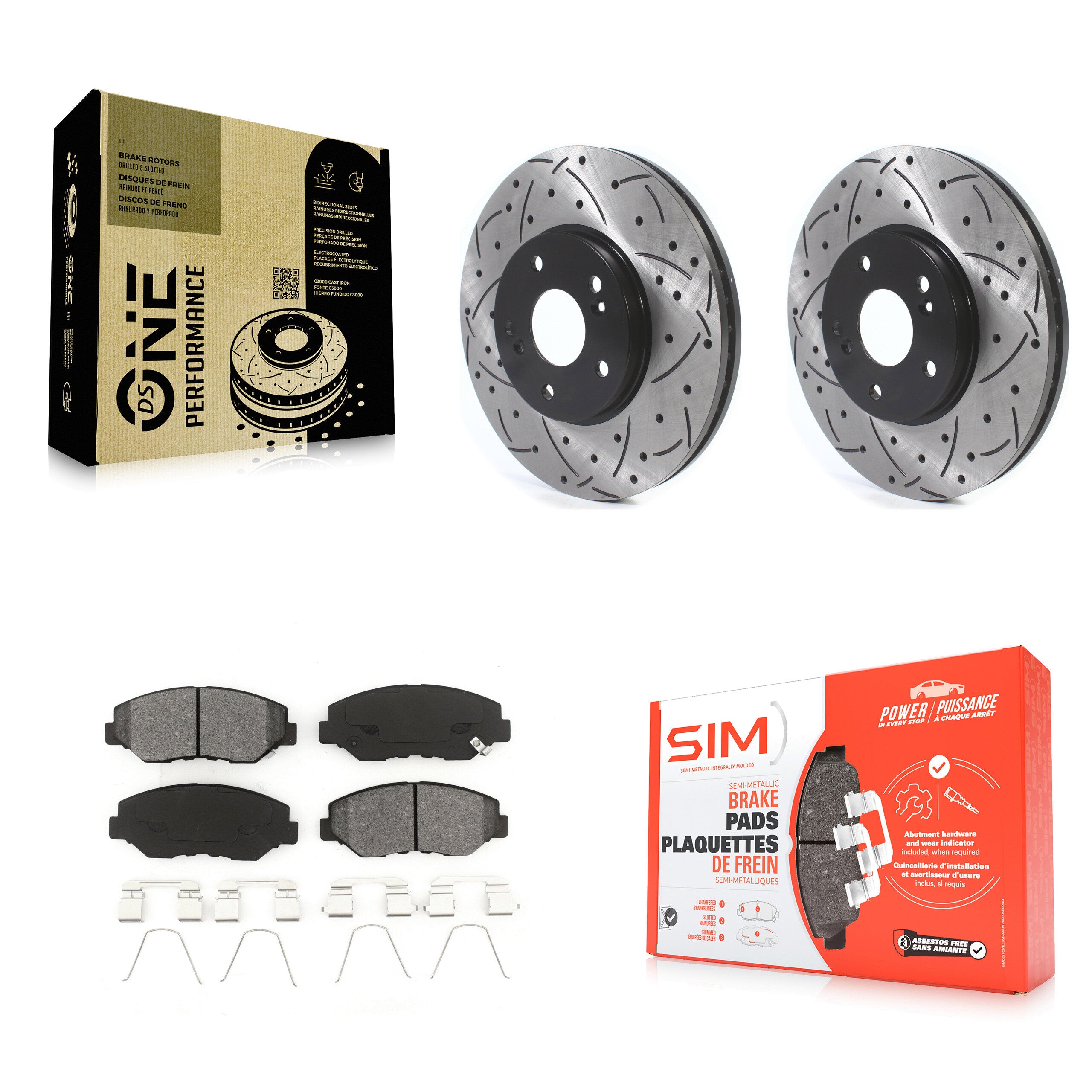 Transit Auto KDS-100673 Disc Brake Kit for 2003-2008 Honda Accord, Honda Pilot - Front
