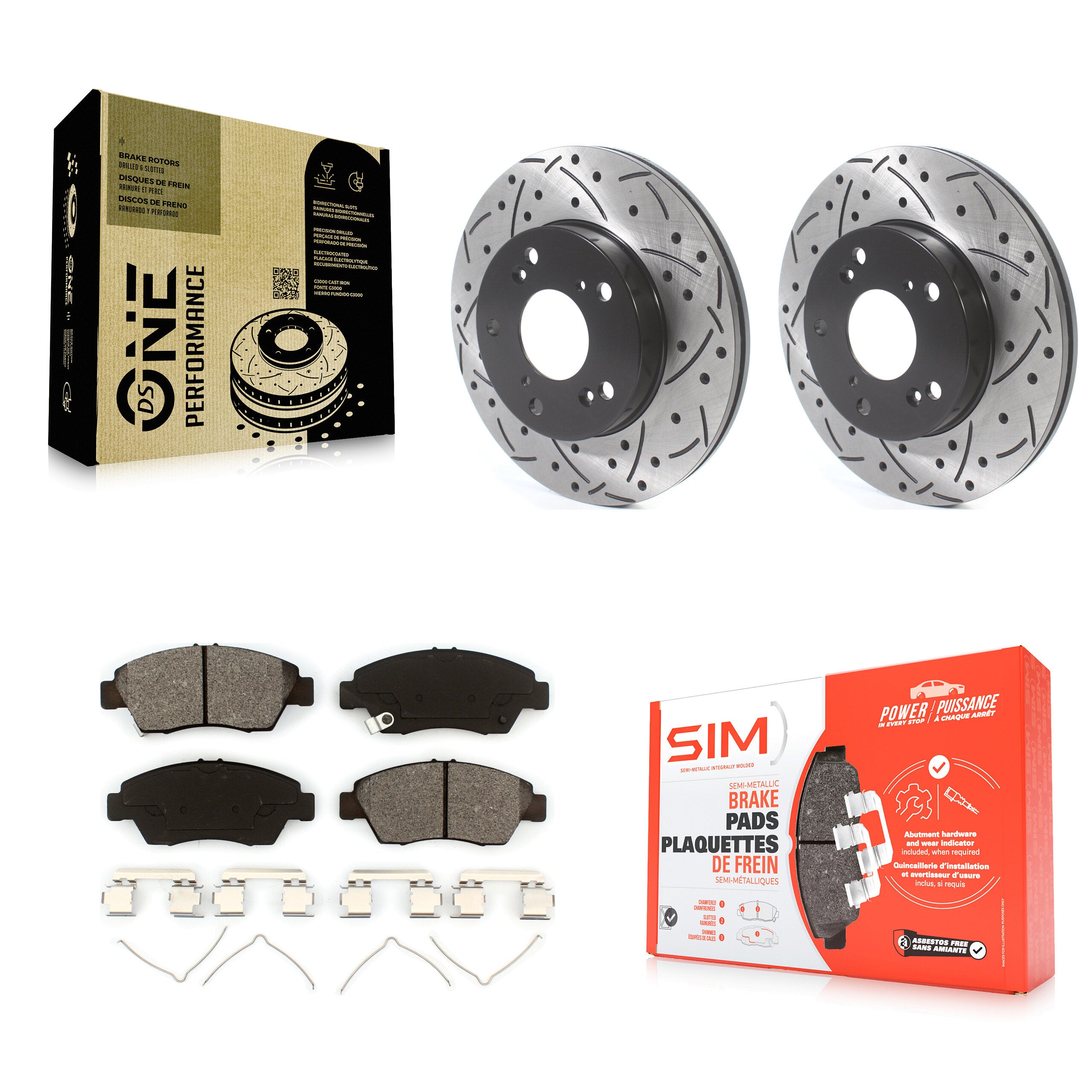 Transit Auto KDS-100675 Disc Brake Kit for 2002-2015 Honda CR-Z, Honda Civic, Acura RSX - Front