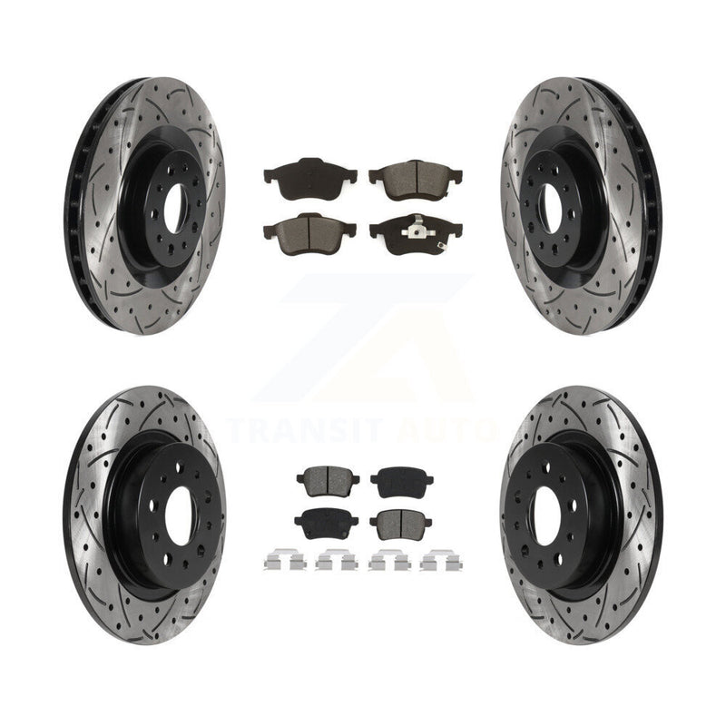 Transit Auto KDS-100715 Disc Brake Kit for 2014-2020 Fiat 500L - Front and Rear