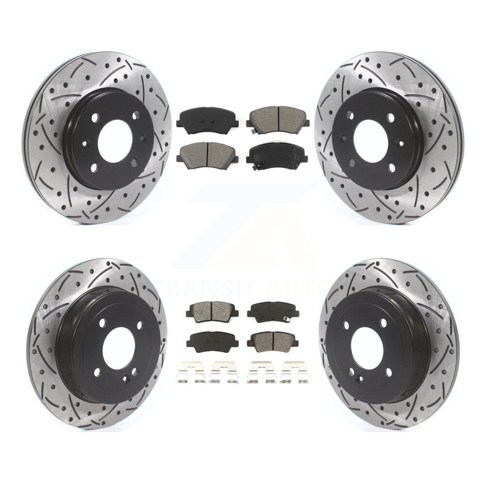 Transit Auto KDS-100767 Disc Brake Kit for 2012-2018 Kia Rio, Hyundai Accent - Front and Rear