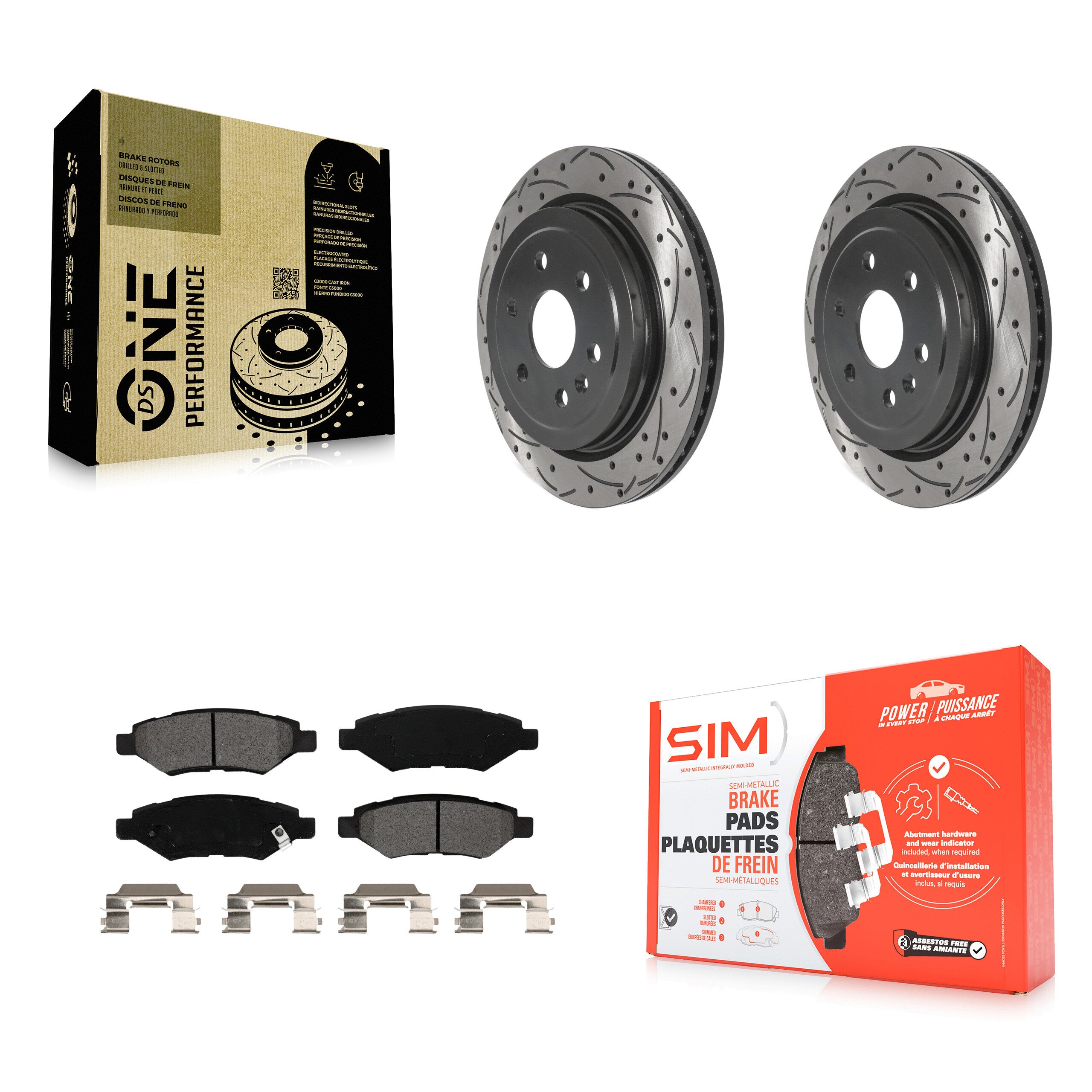 Transit Auto KDS-100781 Disc Brake Kit for 2010-2016 Saab 9-4X, Cadillac SRX - Rear