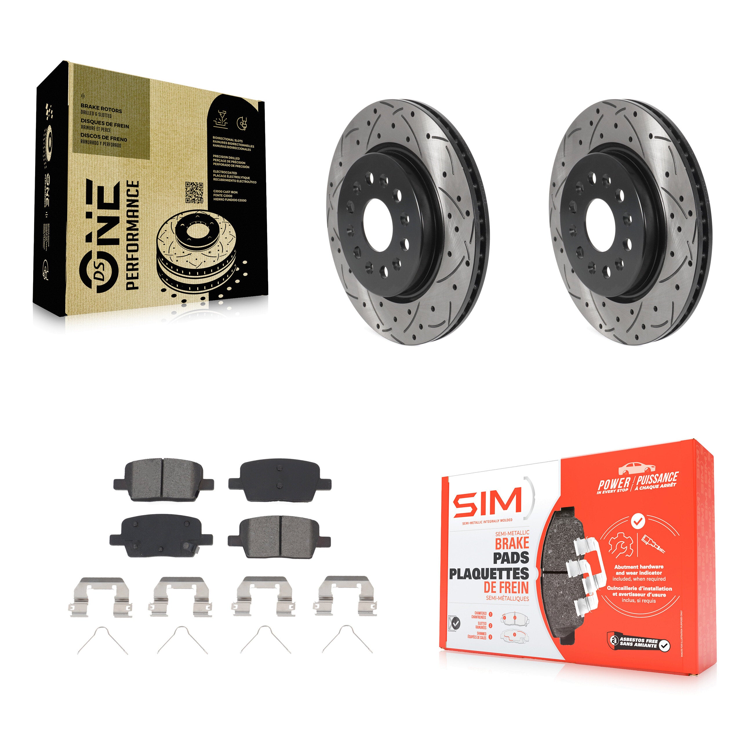 Transit Auto KDS-100786 Disc Brake Kit for 2017-2020 Cadillac XT6, Chevrolet Traverse and More - Rear
