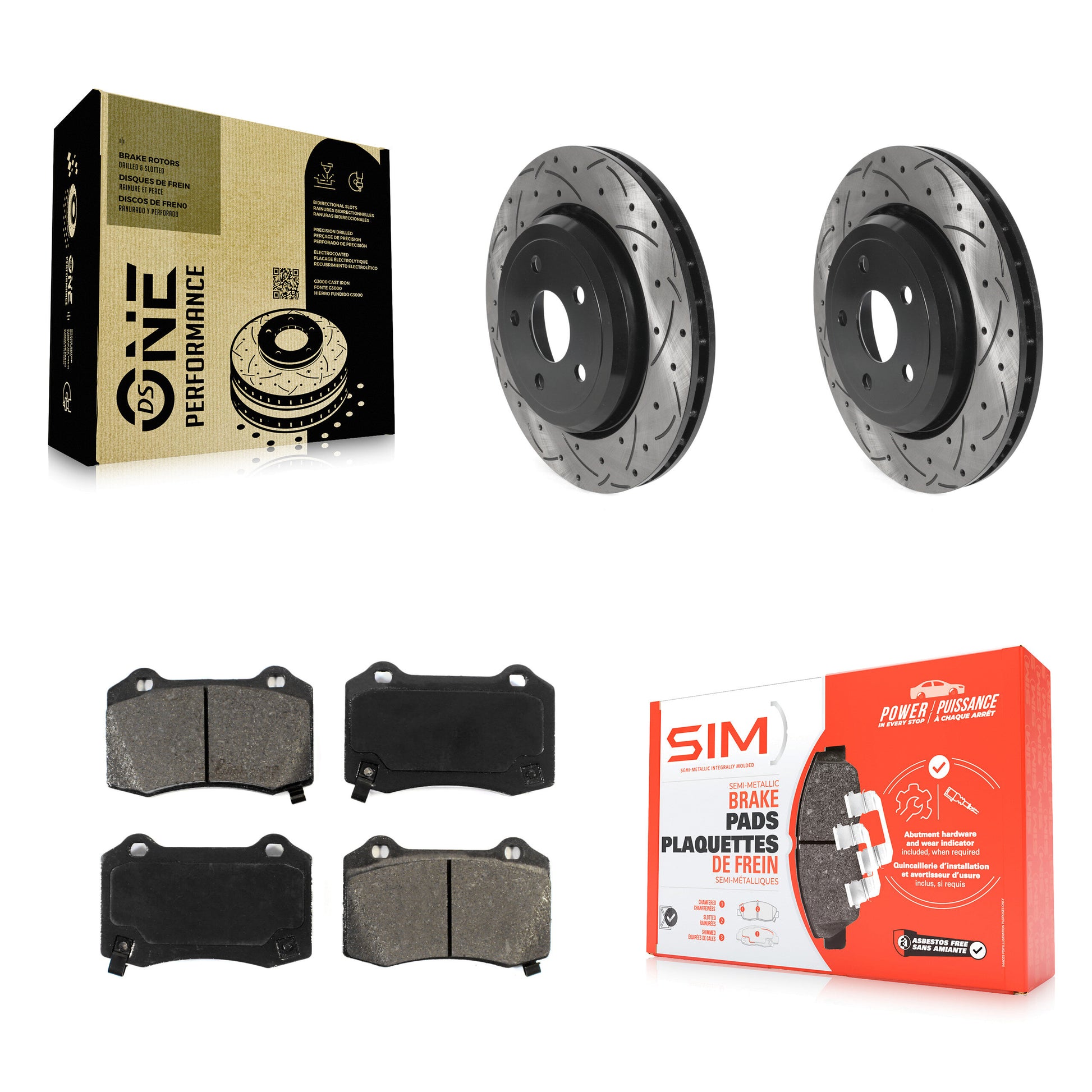 Transit Auto KDS-100789 Disc Brake Kit for 2012-2022 Dodge Durango, Jeep Grand Cherokee - Rear