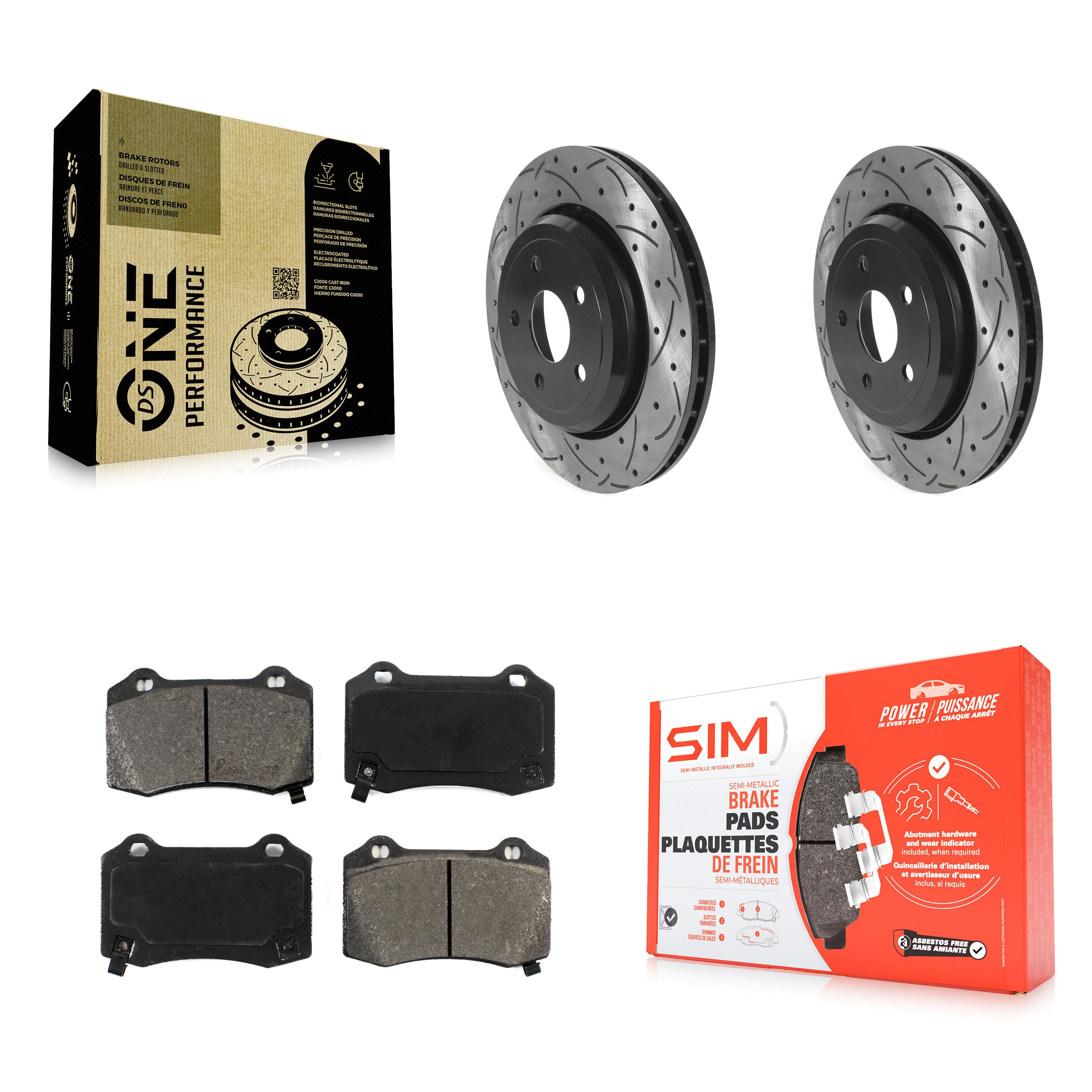 Transit Auto KDS-100789 Disc Brake Kit for 2012-2022 Dodge Durango, Jeep Grand Cherokee - Rear