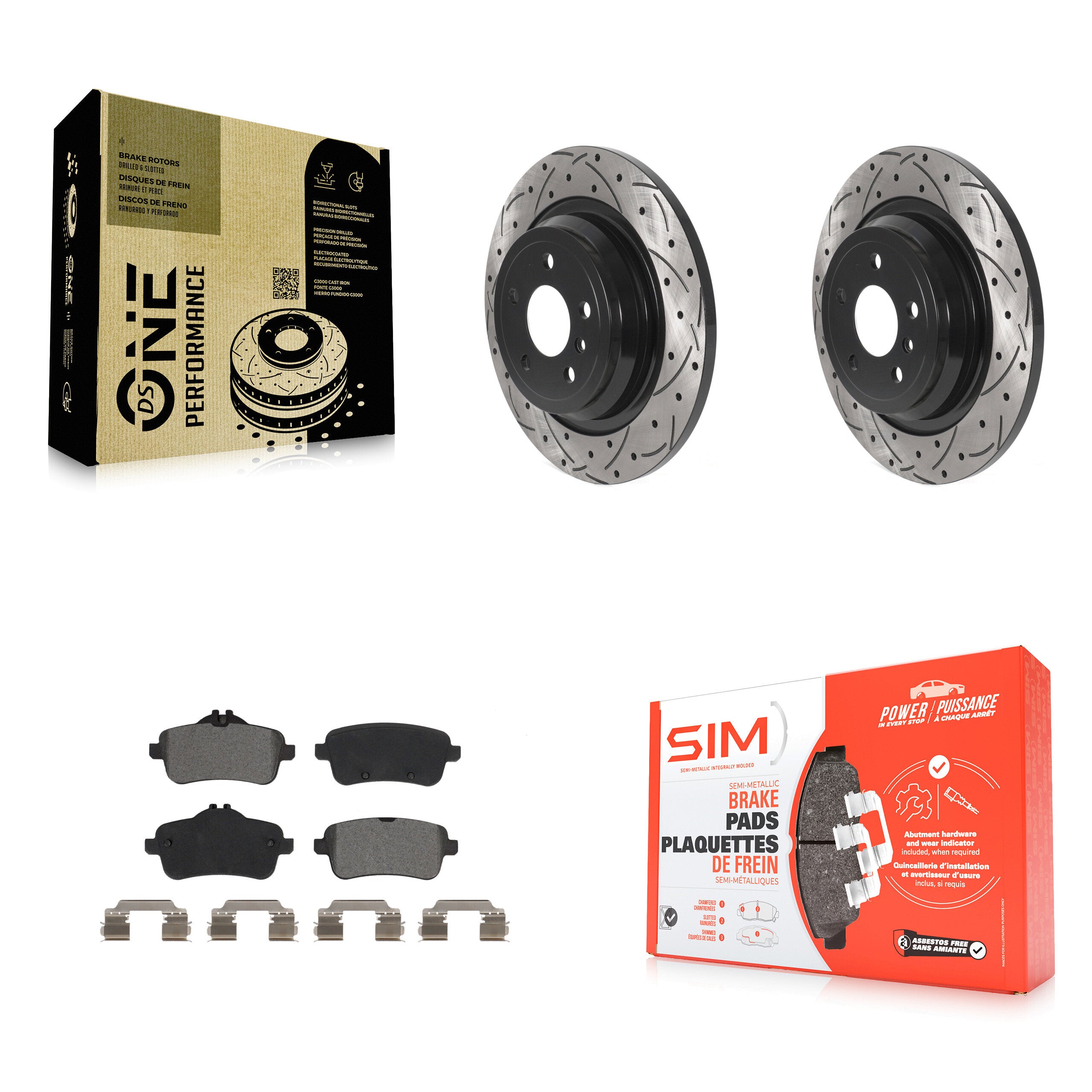 Transit Auto KDS-100820 Disc Brake Kit for 2012-2018 Mercedes-Benz GLE300d, Mercedes-Benz GLE350 and More - Rear