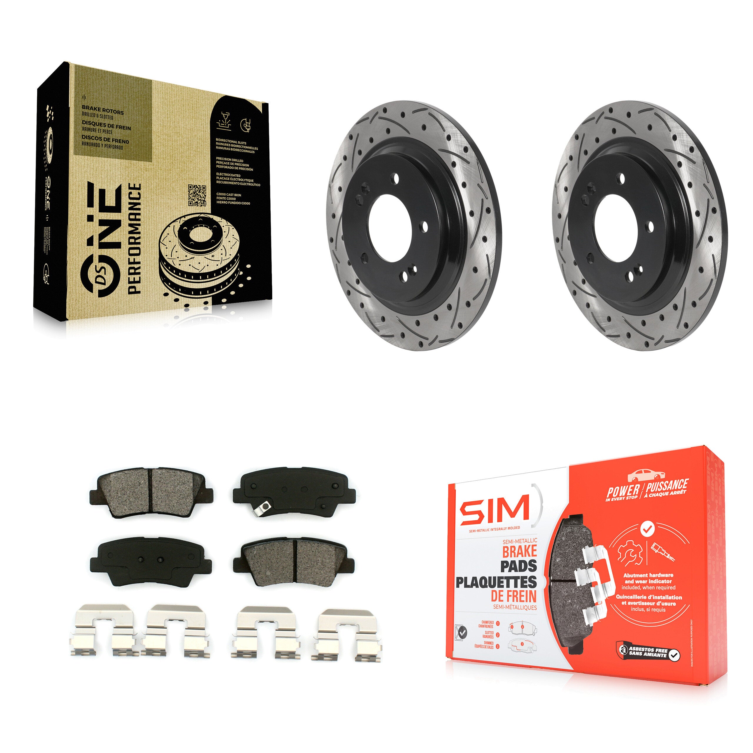 Transit Auto KDS-100821 Disc Brake Kit for 2015-2017 Hyundai Azera, Hyundai Sonata - Rear