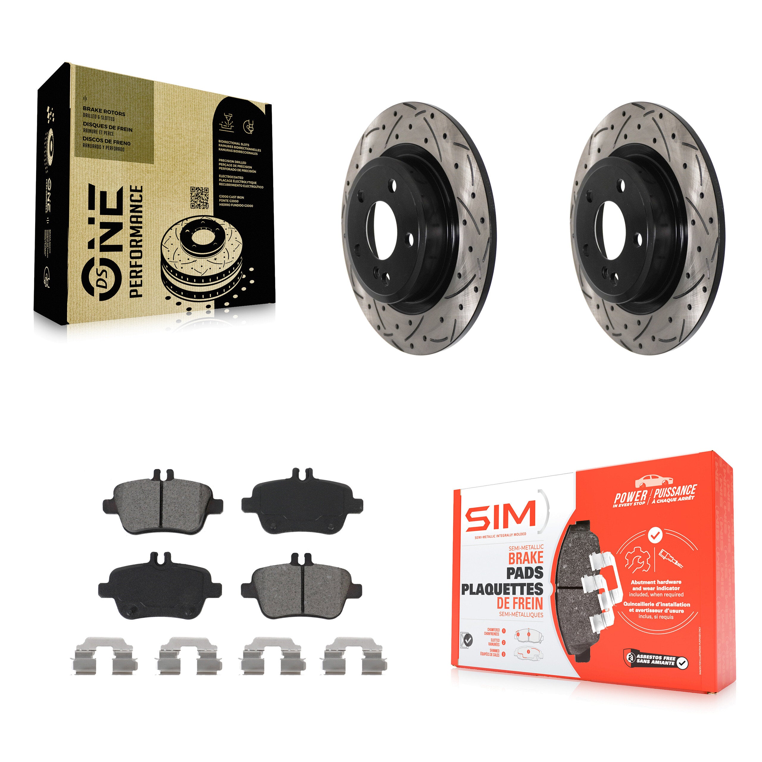 Transit Auto KDS-100826 Disc Brake Kit for 2013-2020 Mercedes-Benz CLA250, INFINITI QX30 and More - Rear