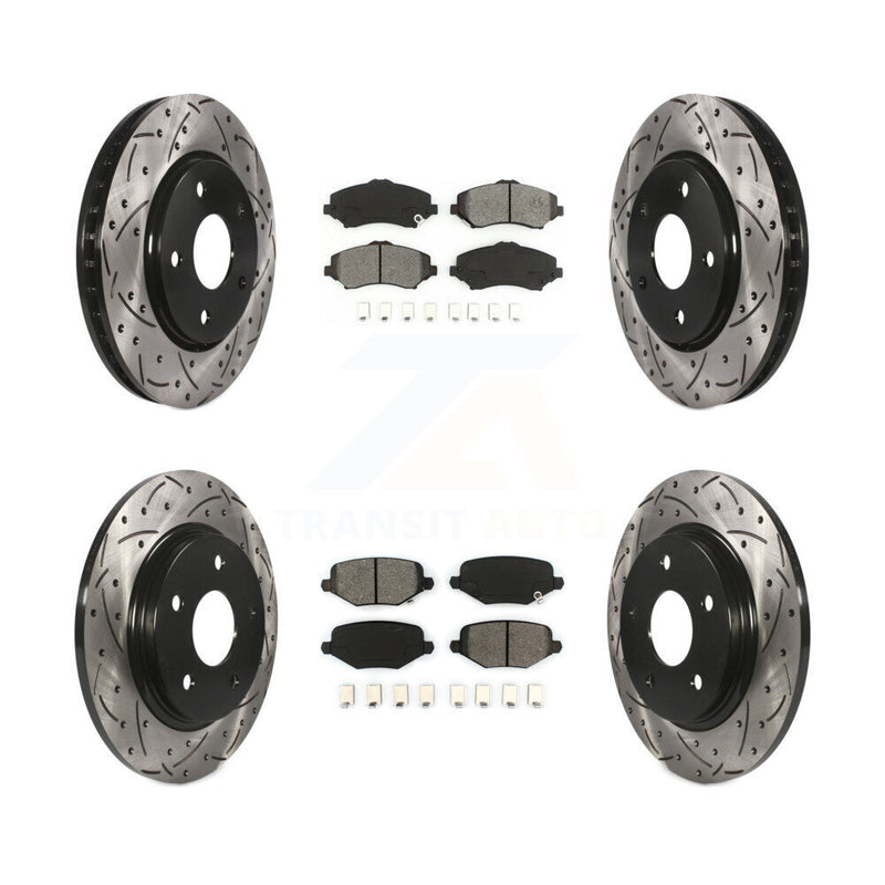 Transit Auto KDS-100854 Disc Brake Kit for 2012-2016 Chrysler Town & Country, Dodge Grand Caravan and More - Front and Rear