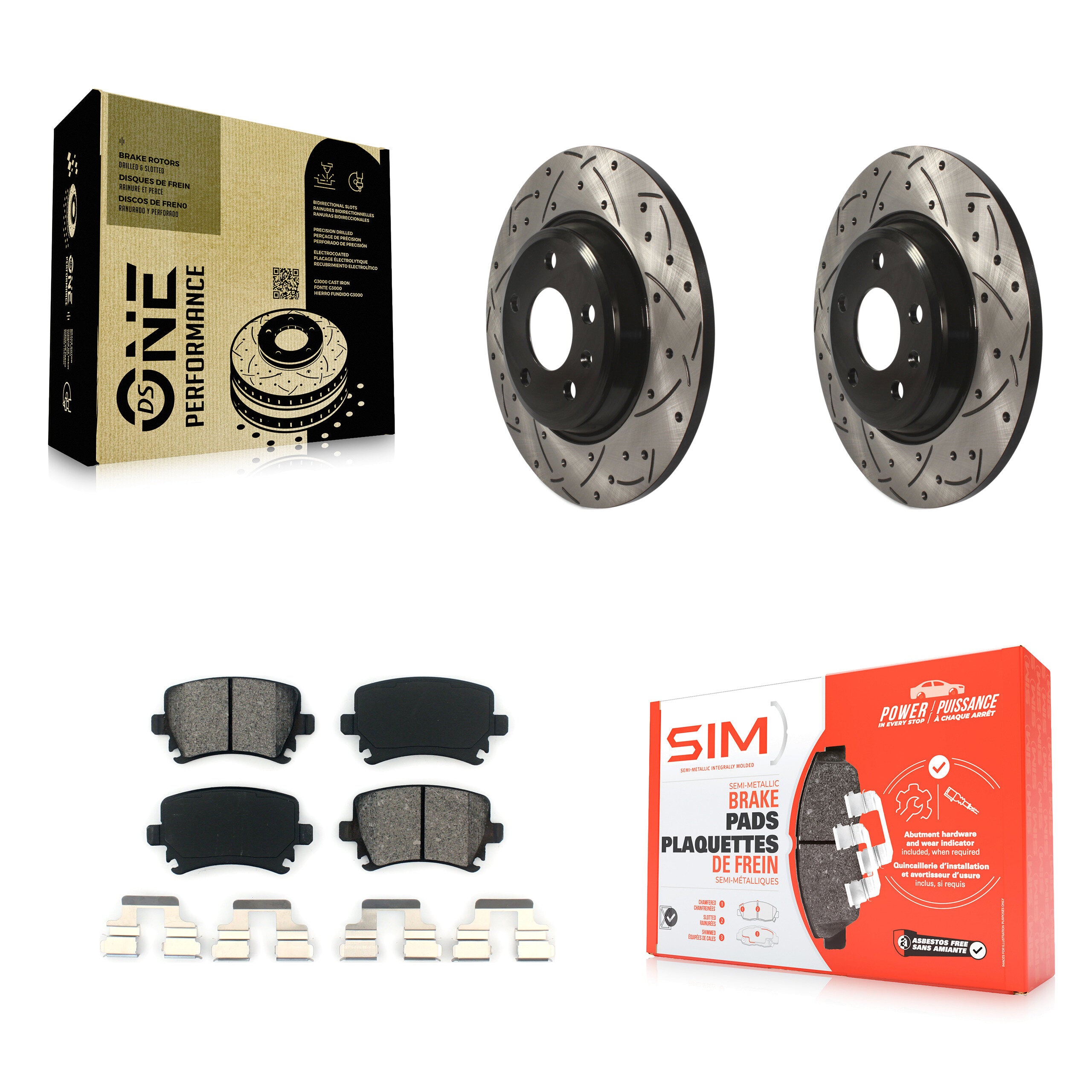 Transit Auto KDS-100883 Disc Brake Kit for 2009 Audi A4 Quattro - Rear