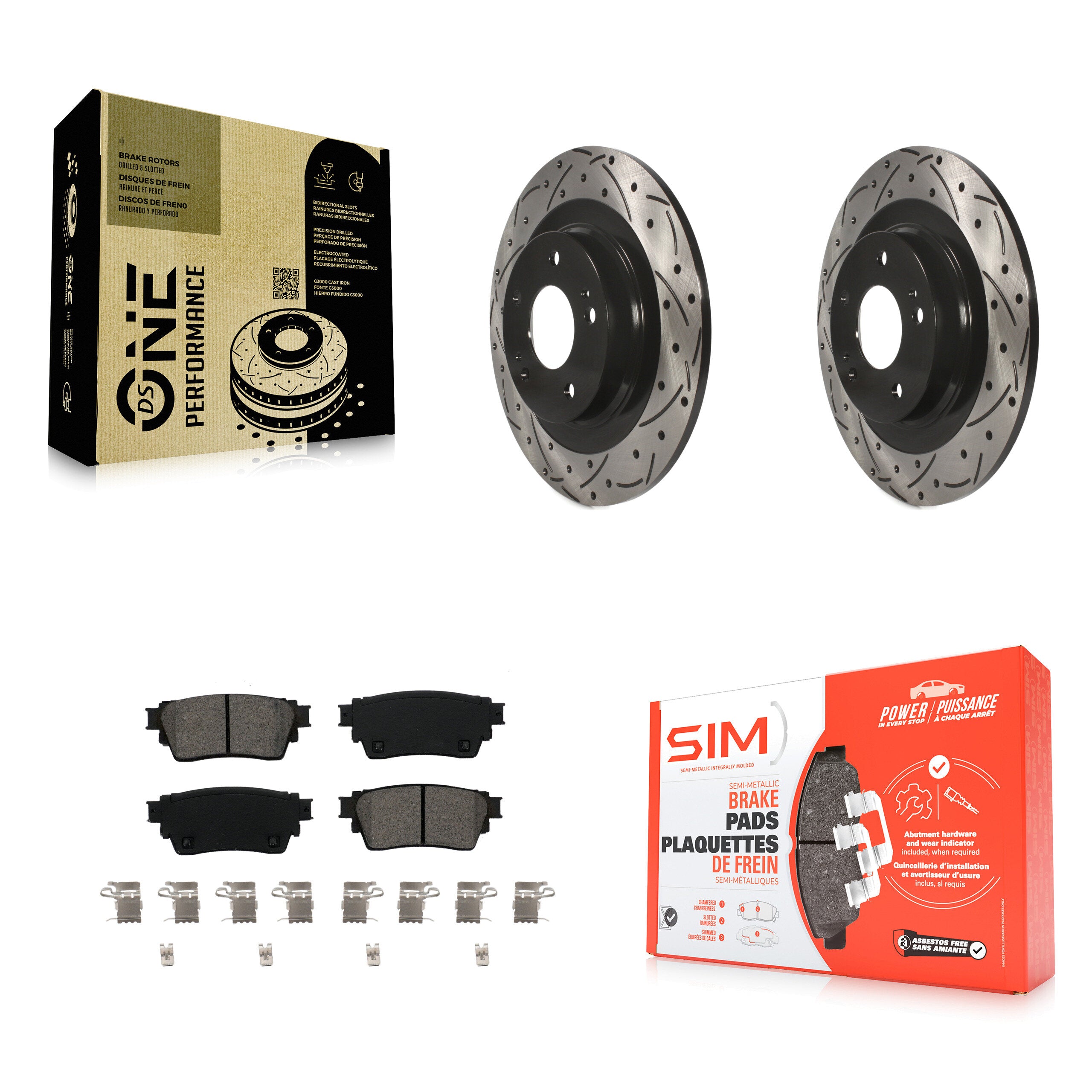 Transit Auto KDS-100888 Disc Brake Kit for 2017-2022 Mitsubishi Eclipse Cross, Mitsubishi Outlander PHEV, Mitsubishi Outlander - Rear
