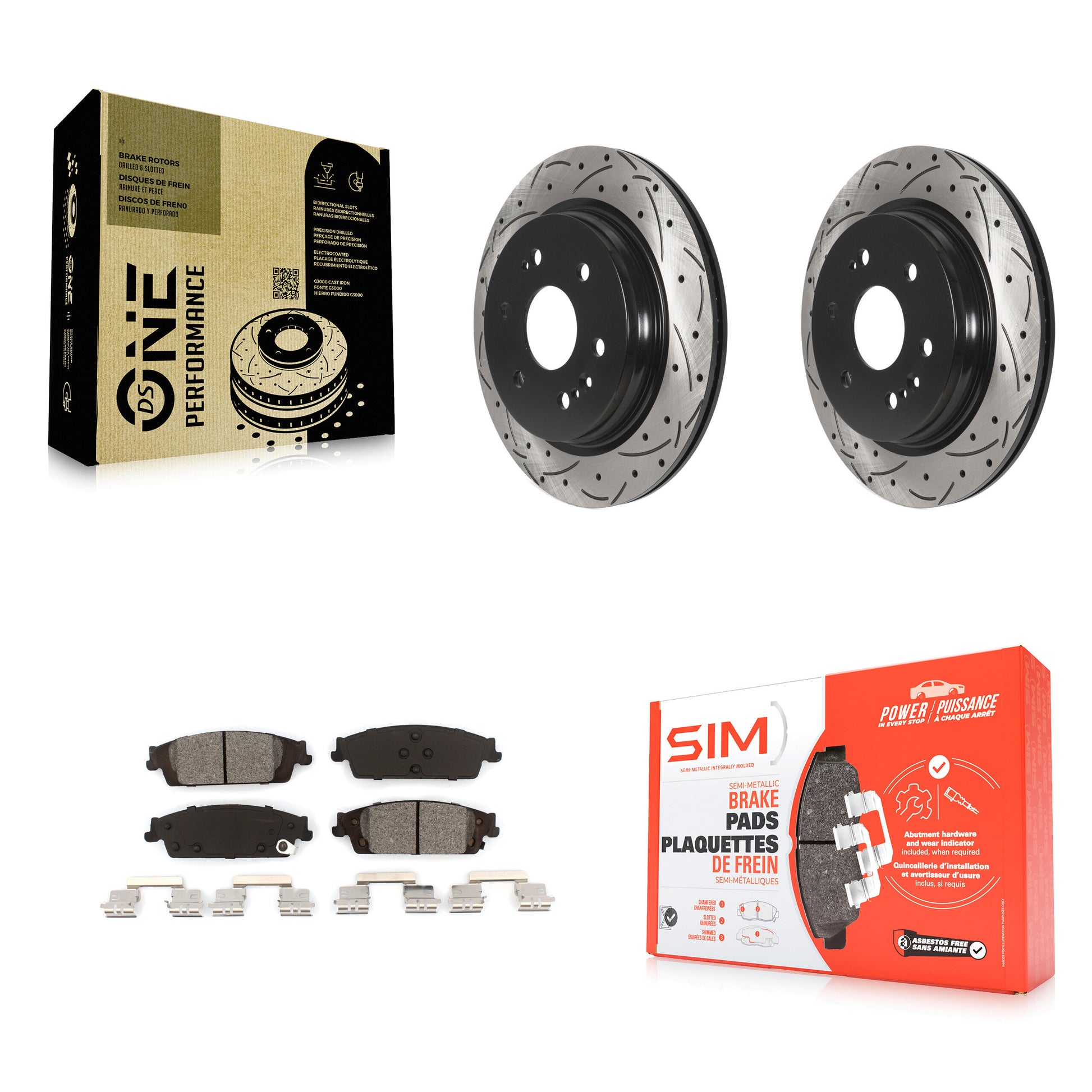 Transit Auto KDS-100898 Disc Brake Kit for 2019 Chevrolet Silverado 1500 LD, GMC Sierra 1500 Limited - Rear