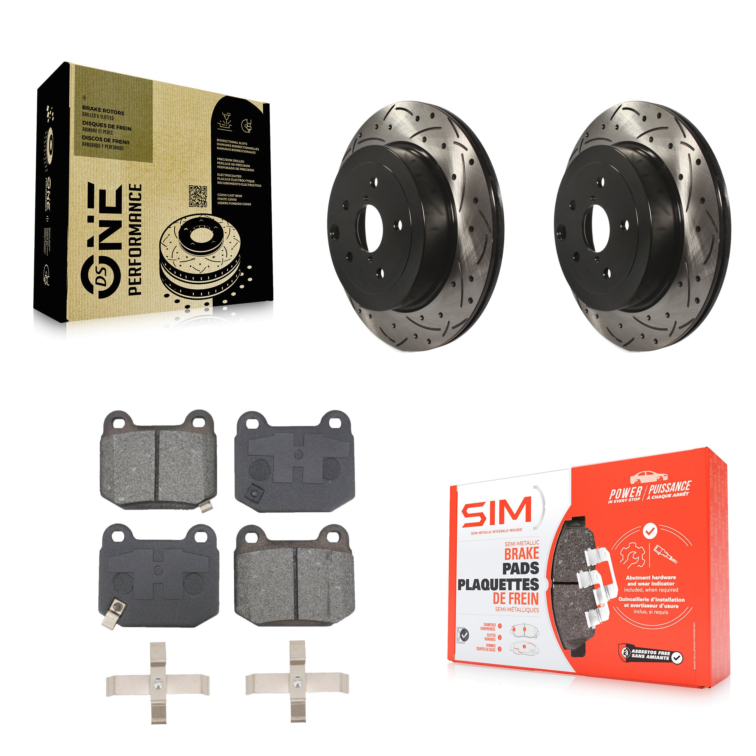 Transit Auto KDS-100945 Disc Brake Kit for 2008-2017 Subaru WRX STI, Subaru Impreza - Rear