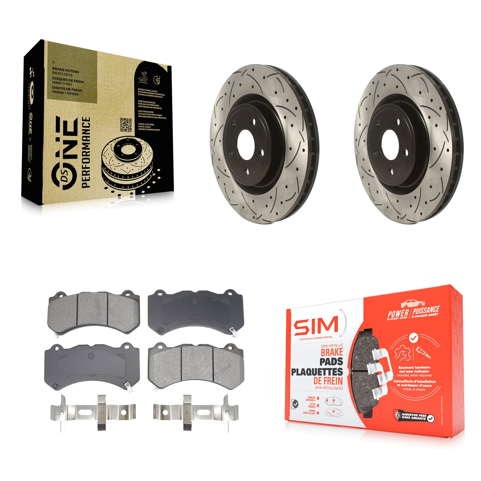 Transit Auto KDS-101037 Disc Brake Kit for 2012-2020 Dodge Durango, Jeep Grand Cherokee - Front