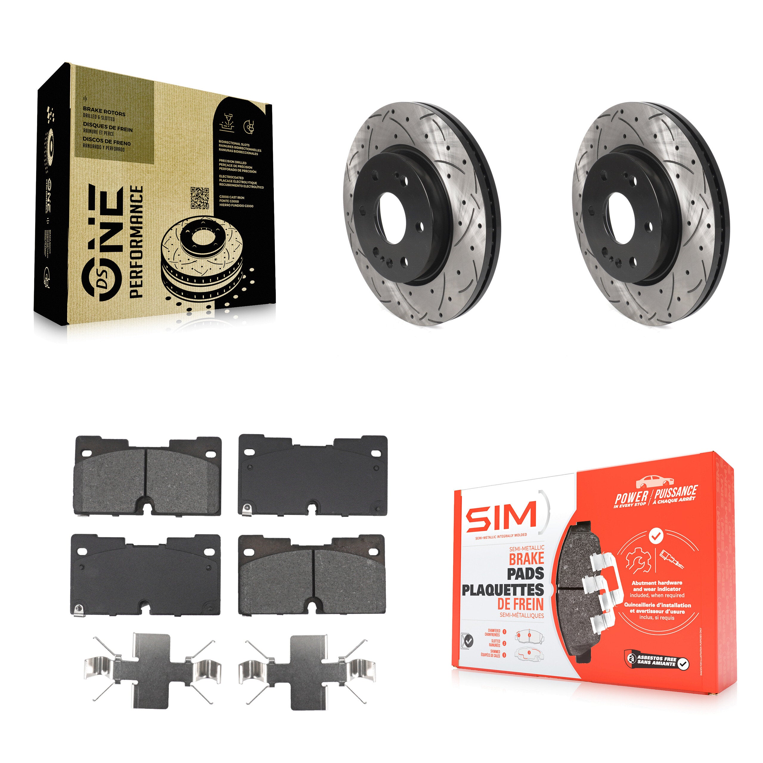 Transit Auto KDS-101043 Disc Brake Kit for 2019-2024 Chevrolet Silverado 1500 LTD, GMC Sierra 1500 Limited and More - Front
