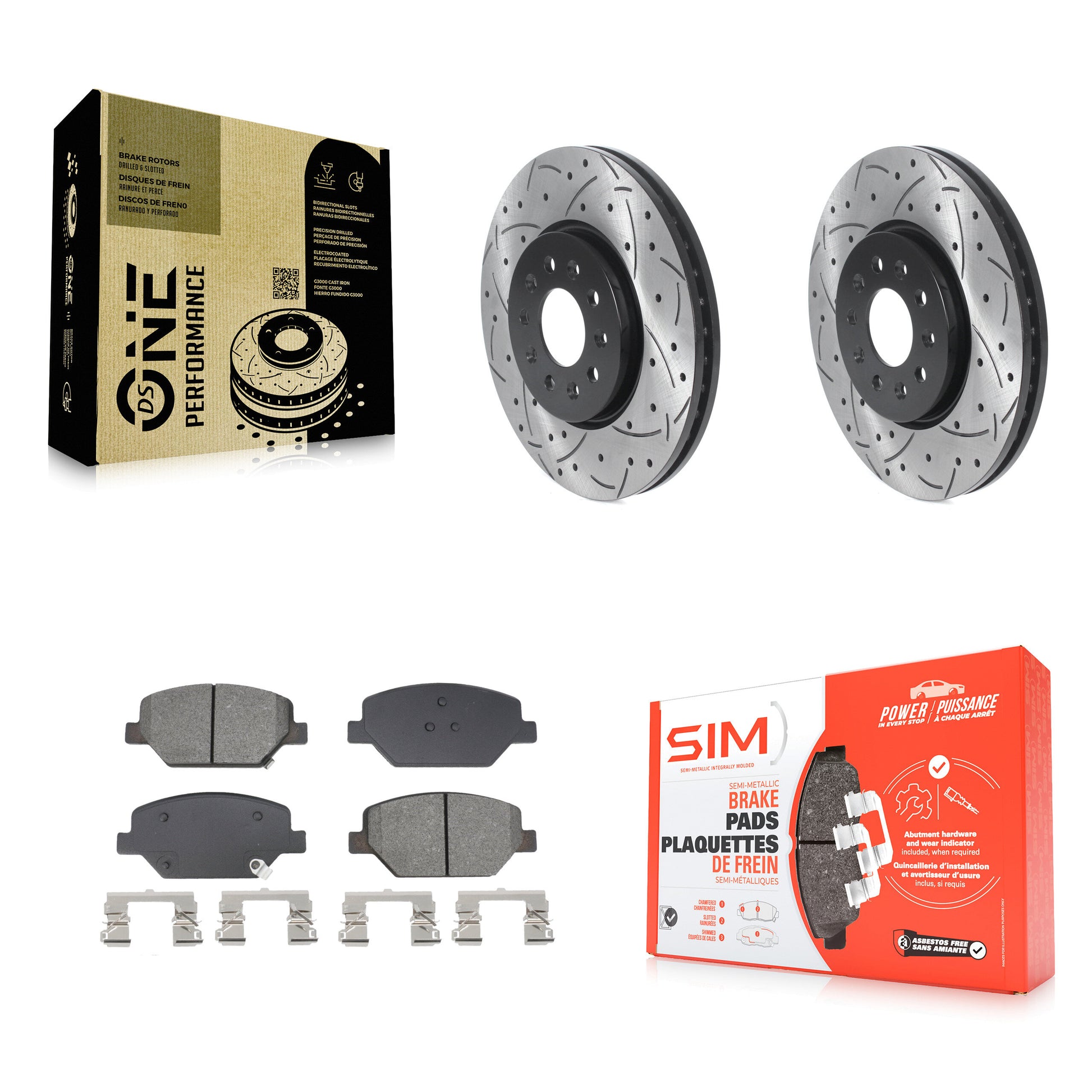 Transit Auto KDS-101049 Disc Brake Kit for 2016-2020 Chevrolet Equinox, GMC Terrain and More - Front