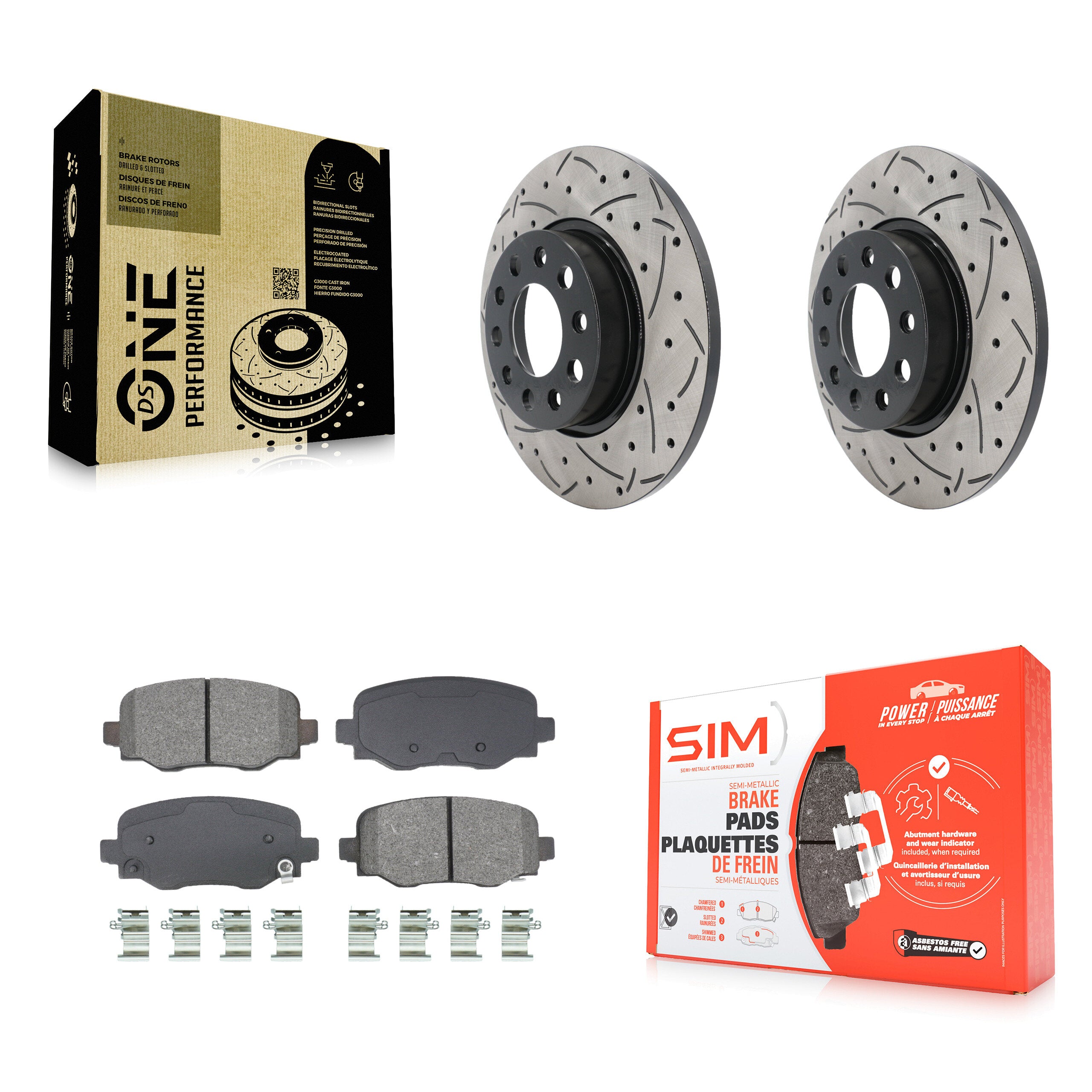 Transit Auto KDS-101071 Disc Brake Kit for 2015-2024 Dodge Hornet, Fiat 500X, Jeep Renegade - Rear