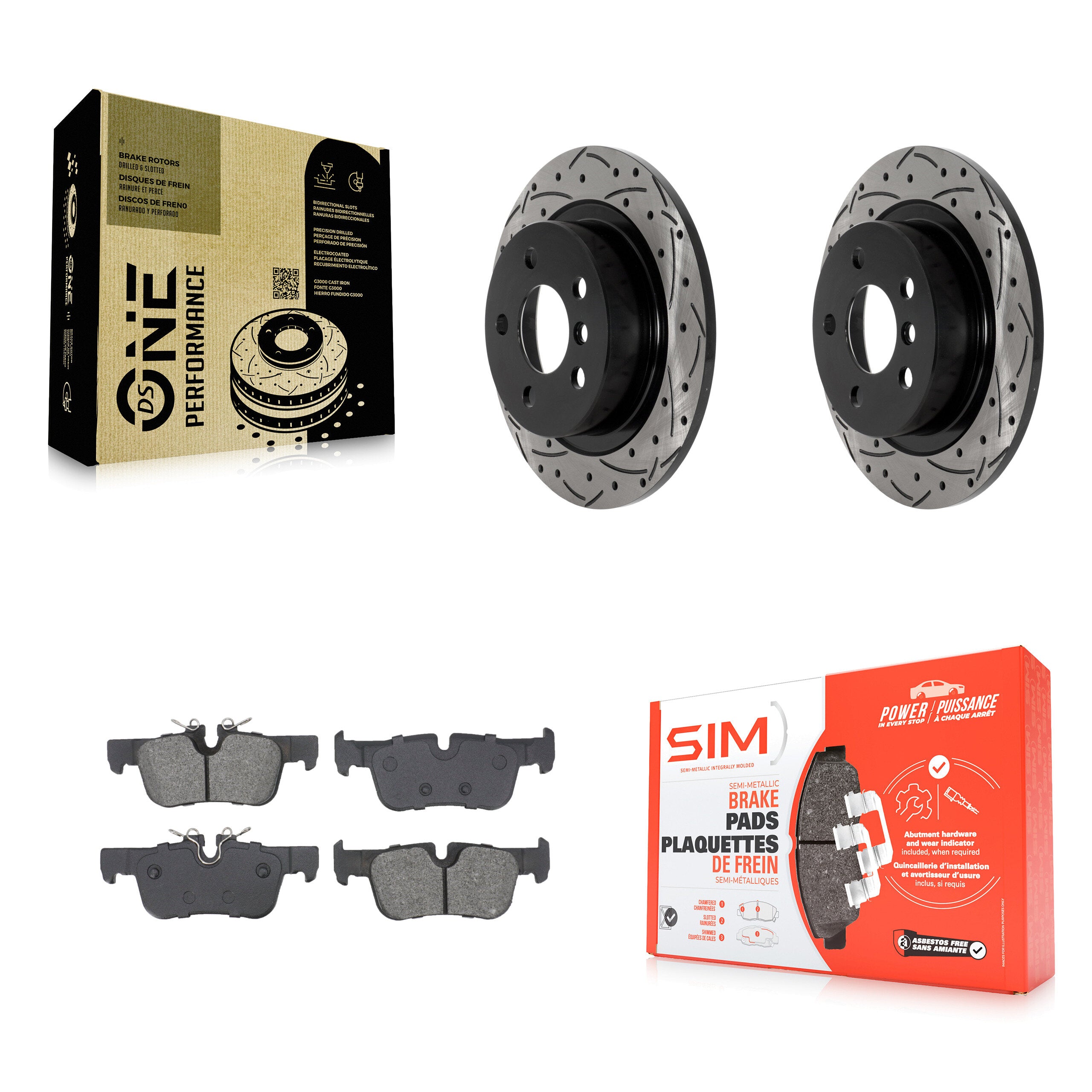 Transit Auto KDS-101073 Disc Brake Kit for 2014-2022 Mini Cooper Clubman, BMW i3s and More - Rear