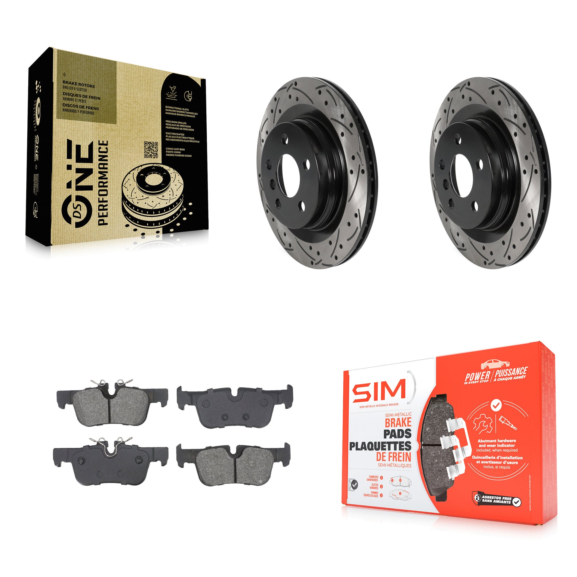 Transit Auto KDS-101074 Disc Brake Kit for 2016-2022 BMW 228i Gran Coupe, BMW X1 and More - Rear