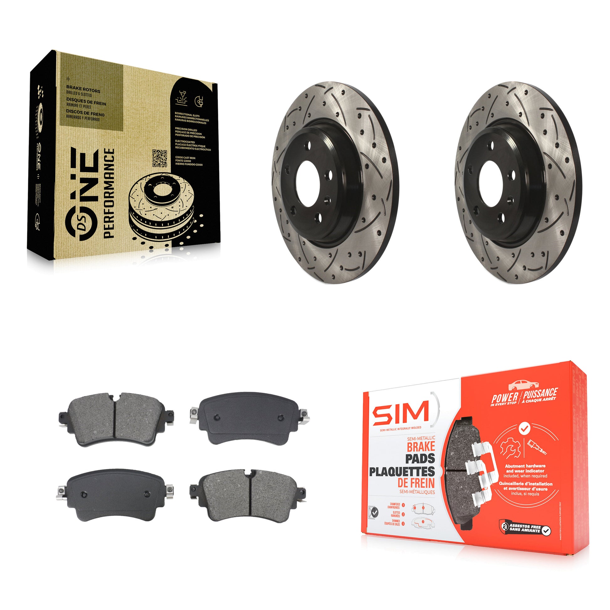 Transit Auto KDS-101080 Disc Brake Kit for 2017-2019 Audi A4, Audi A4 Quattro - Rear