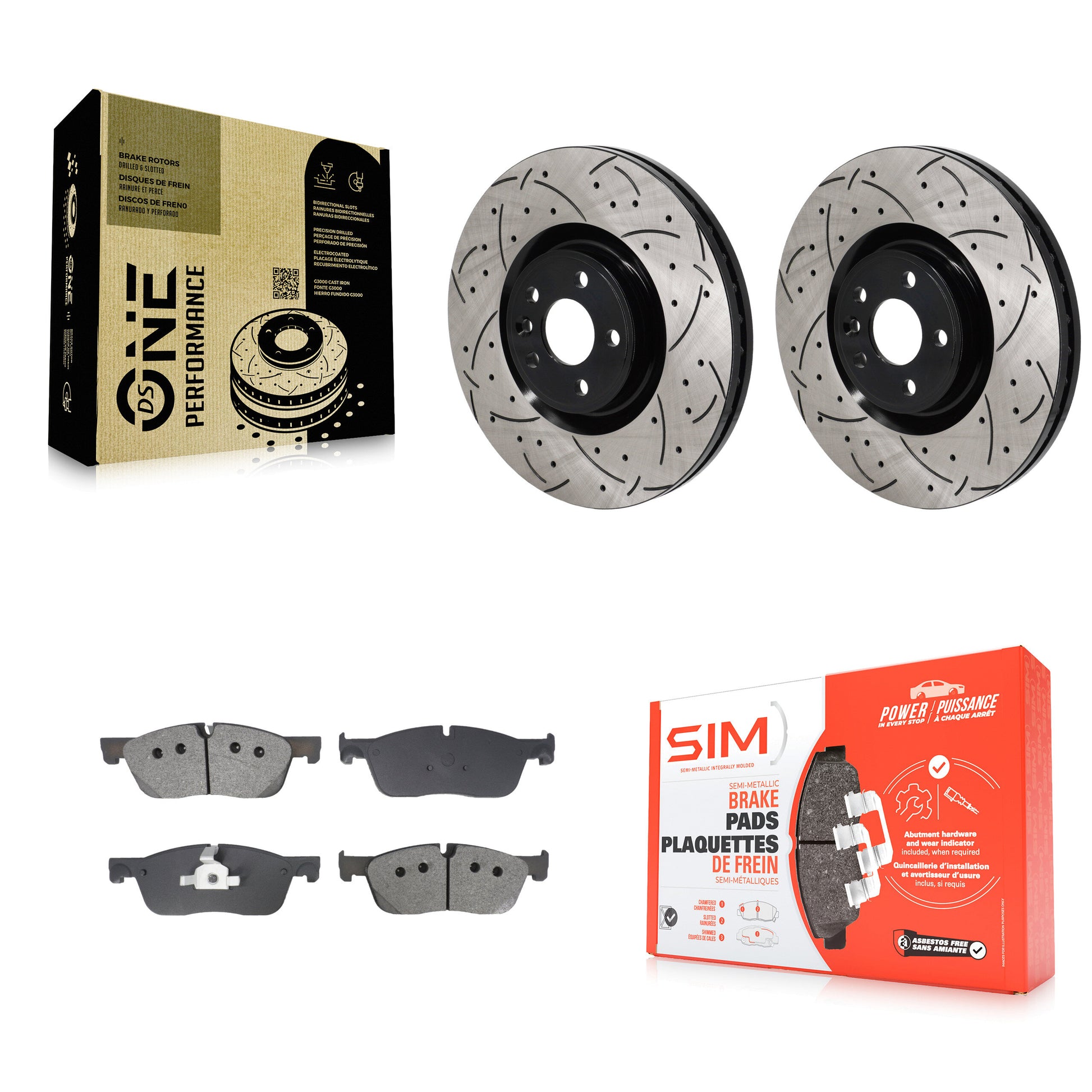 Transit Auto KDS-101103 Disc Brake Kit for 2016-2018 Jaguar E-Pace, Land Rover Discovery Sport - Front