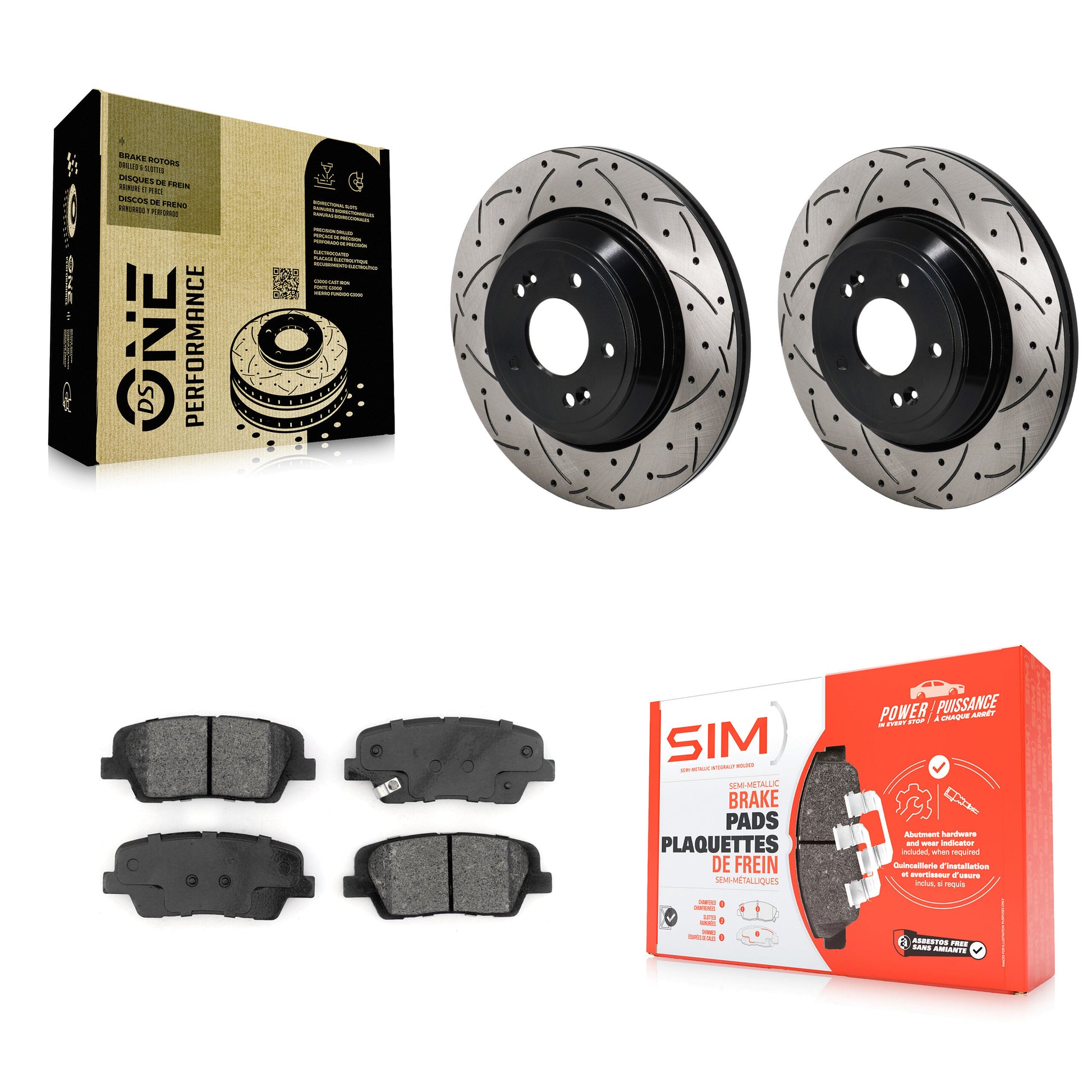 Transit Auto KDS-101166 Disc Brake Kit for 2018-2022 Kia Stinger, Genesis G70, Genesis G80 - Rear