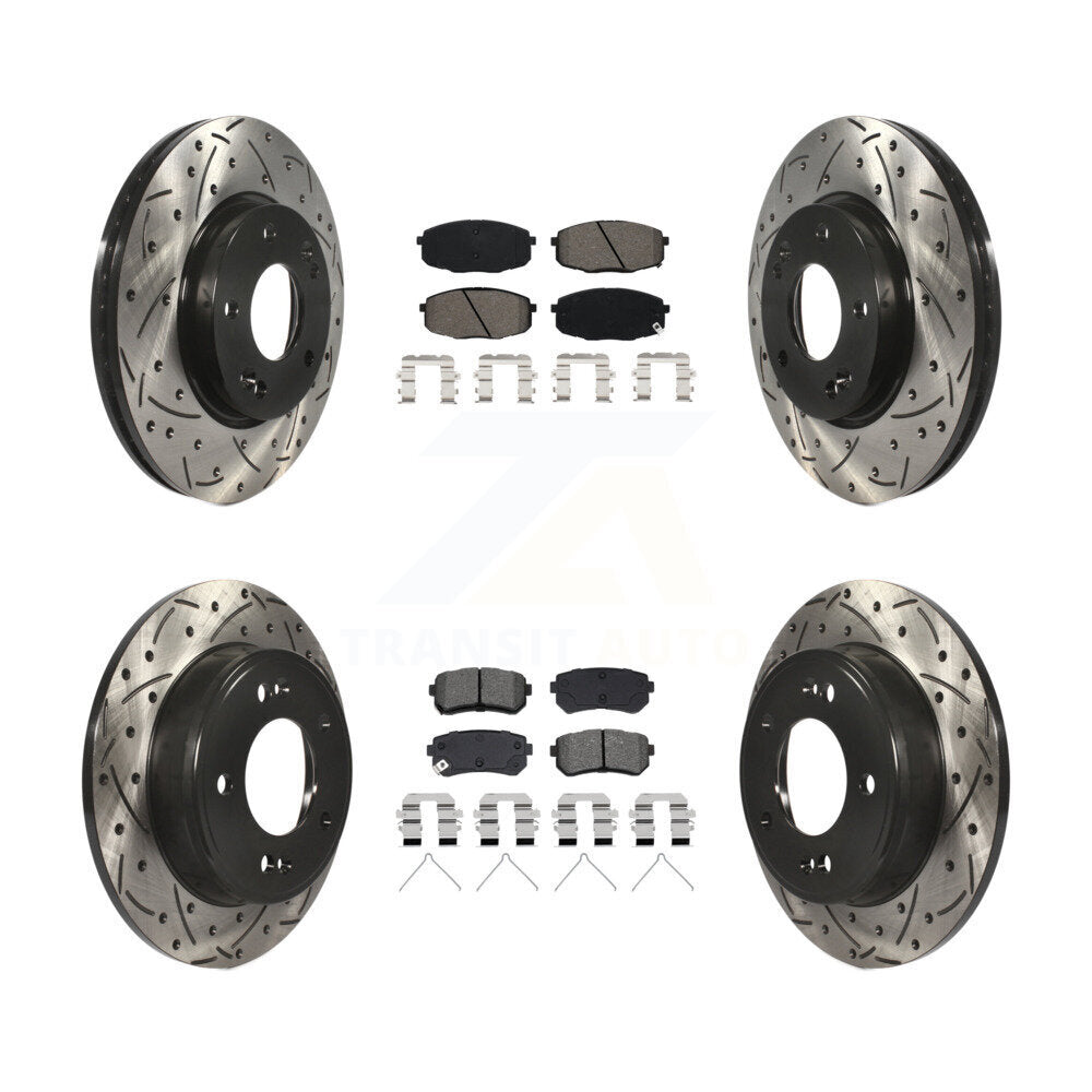 Transit Auto KDS-101199 Disc Brake Kit for 2018-2023 Hyundai Kona, Kia Seltos - Front and Rear